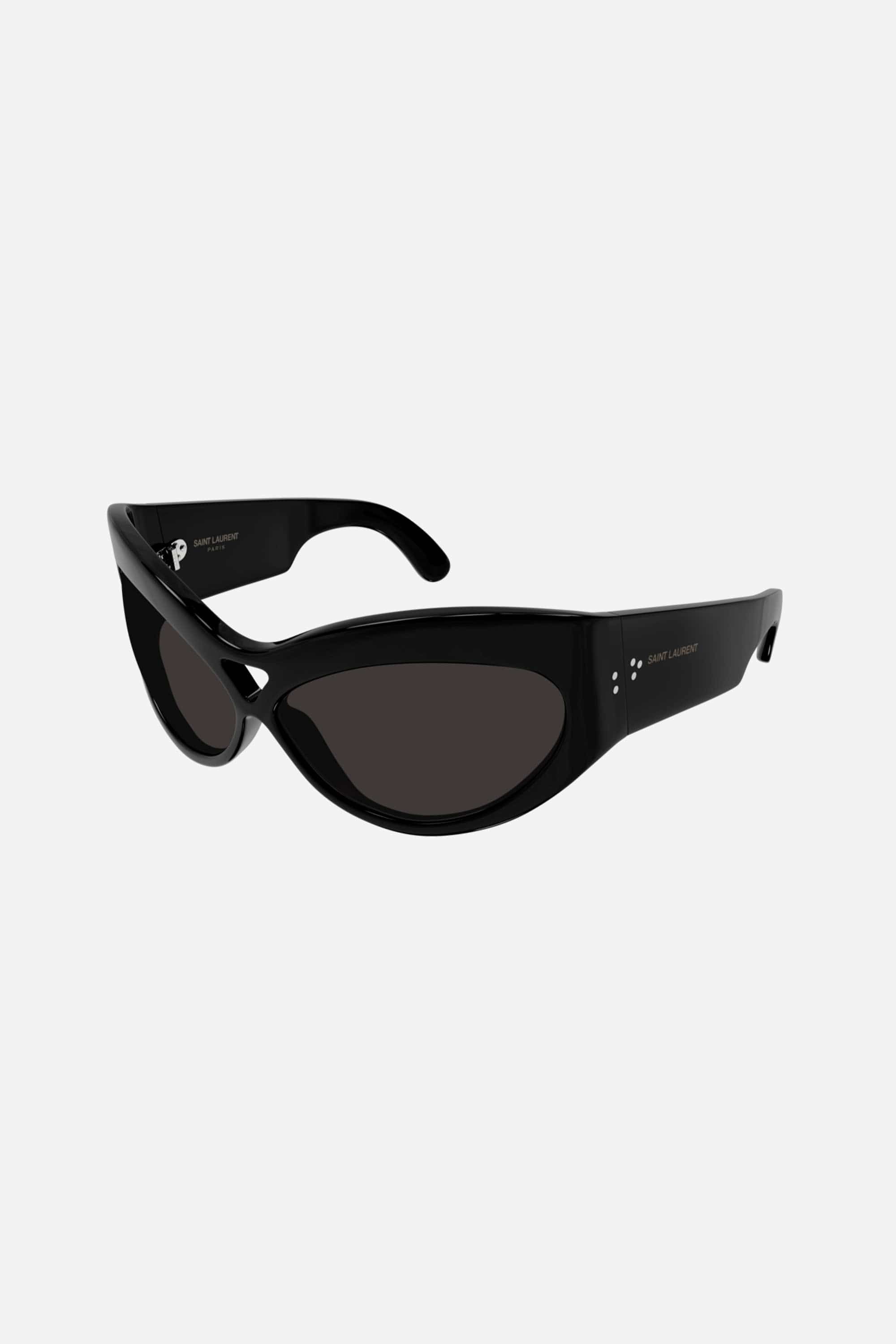 Saint Laurent bold black wrap around sunglasses