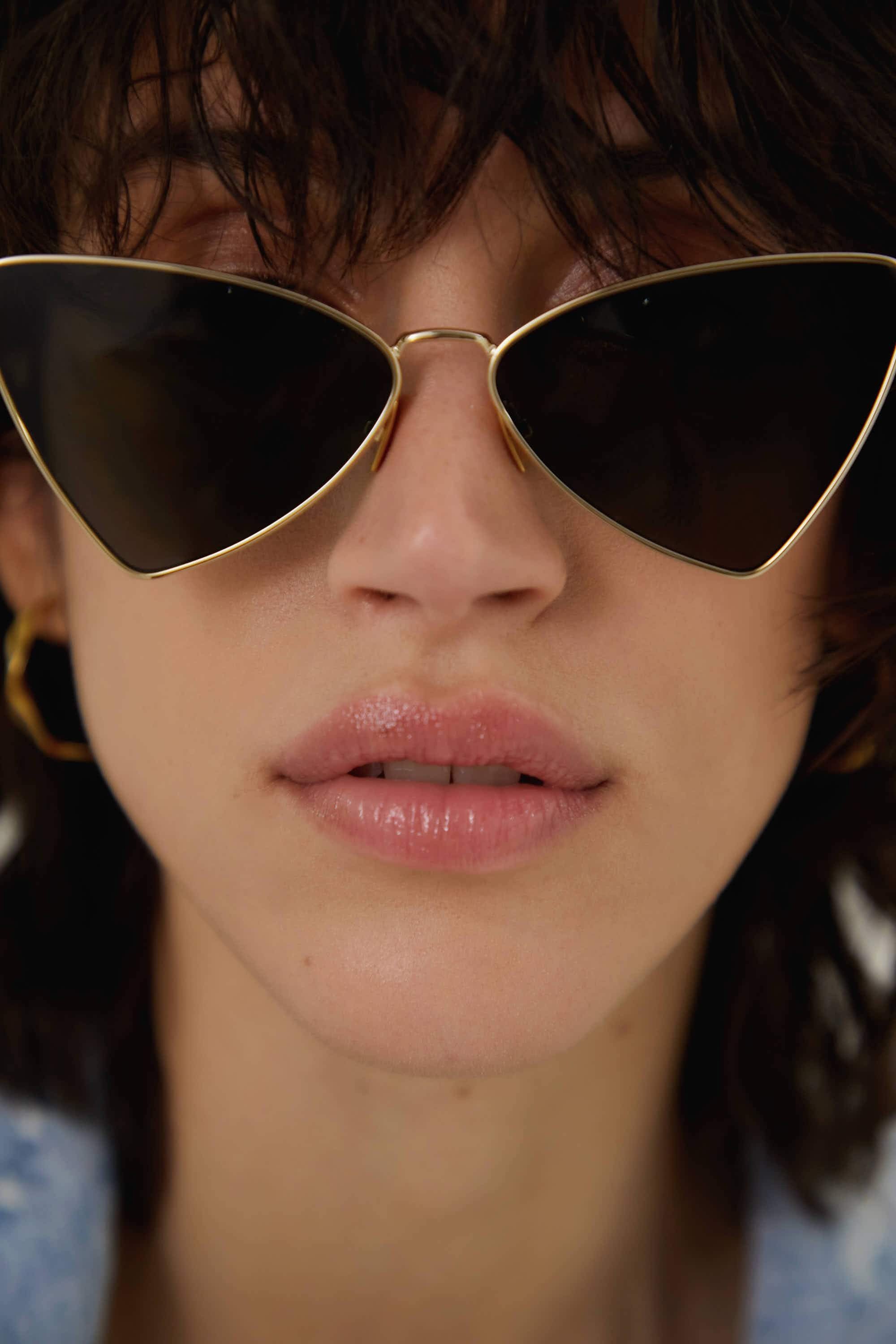 Saint Laurent gold cat-eye sunglasses