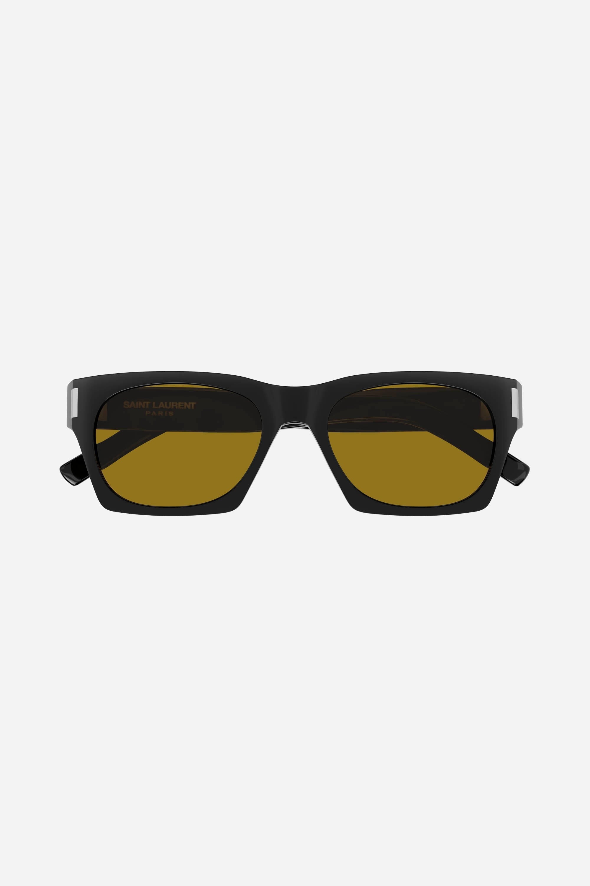 Saint Laurent rectangular sharp black and yellow sunglasses