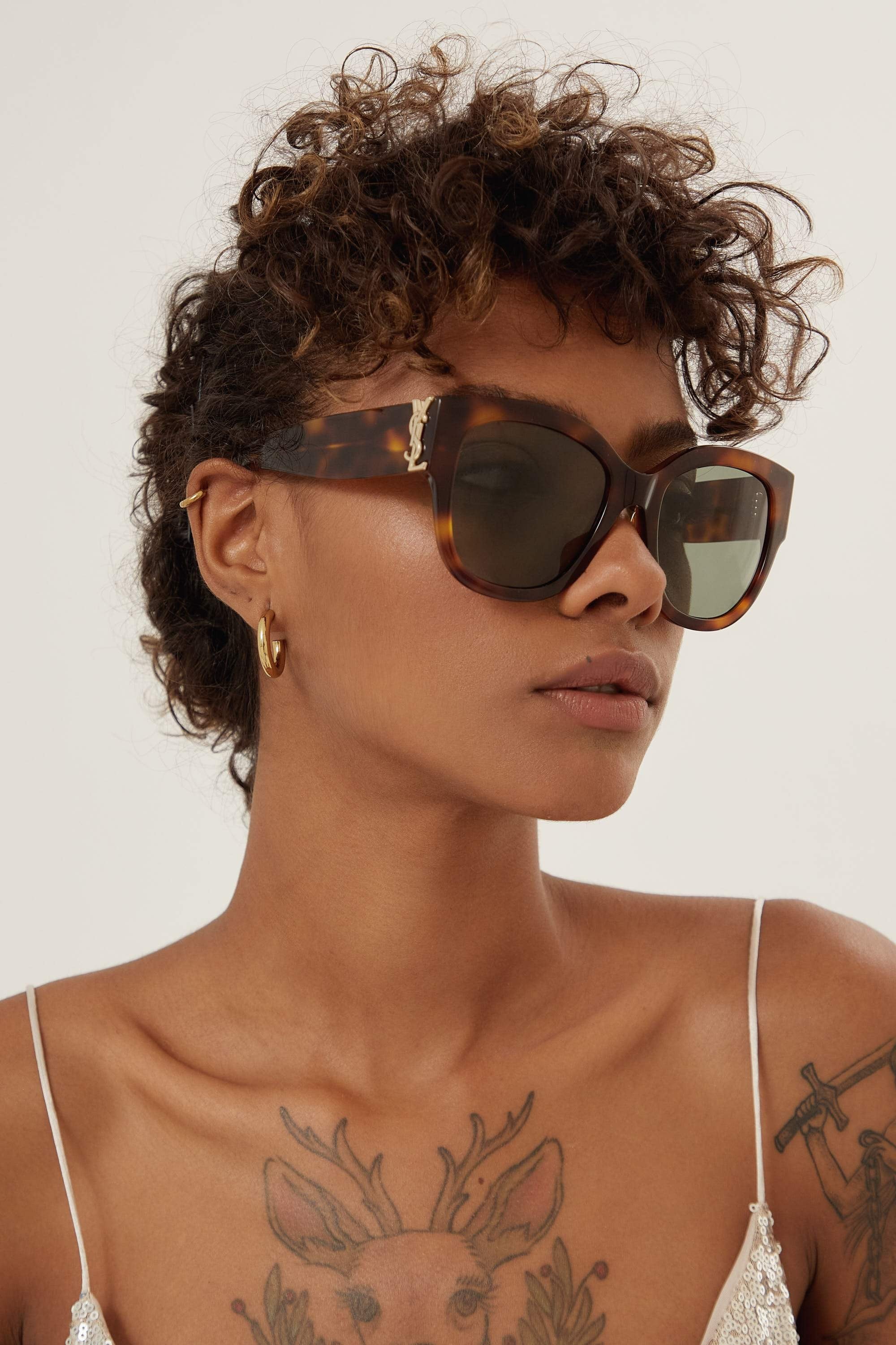 Saint Laurent SL M95 oversized havana cat eye sunglasses