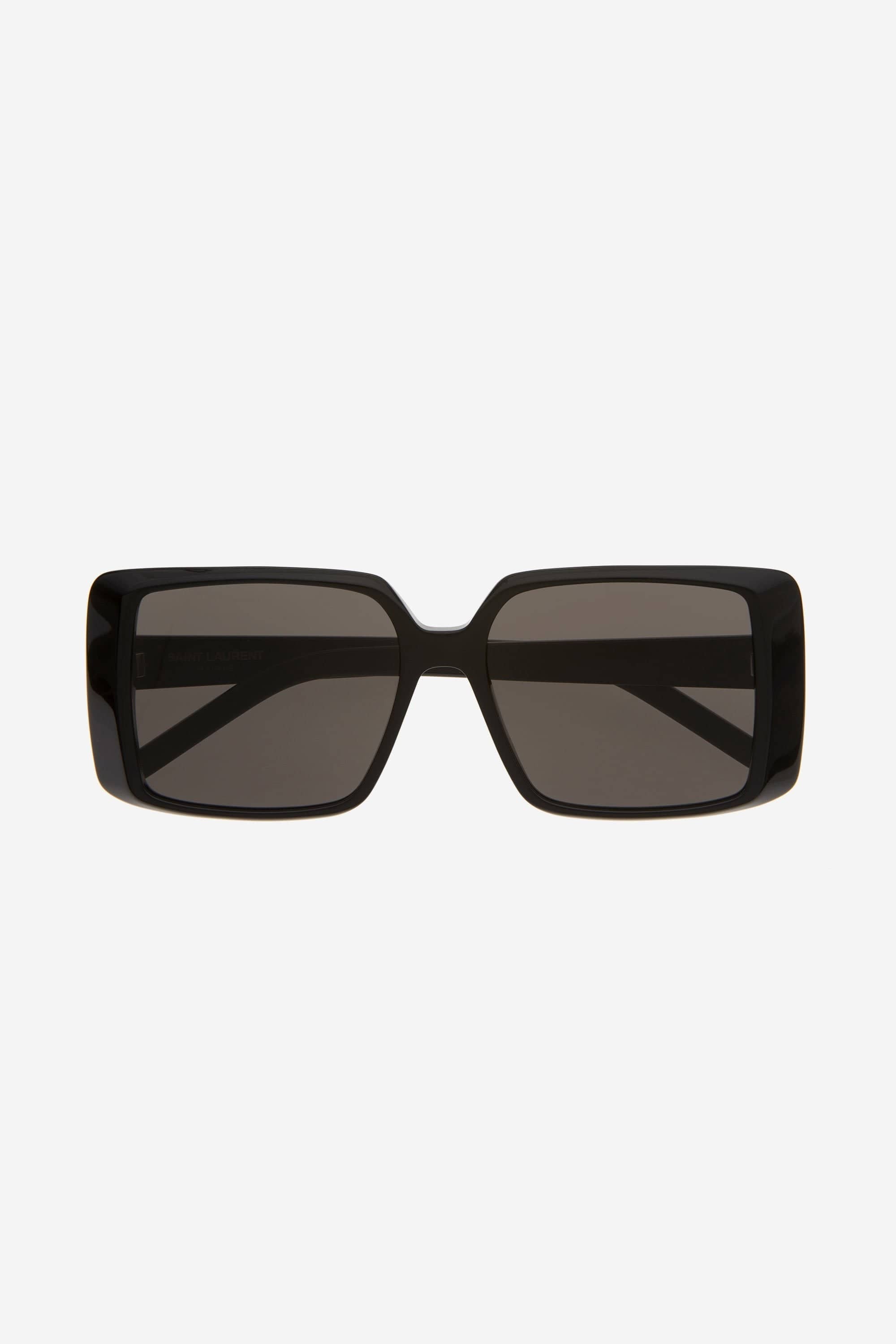 Saint Laurent squared 70s inspired black acetate sunglasses