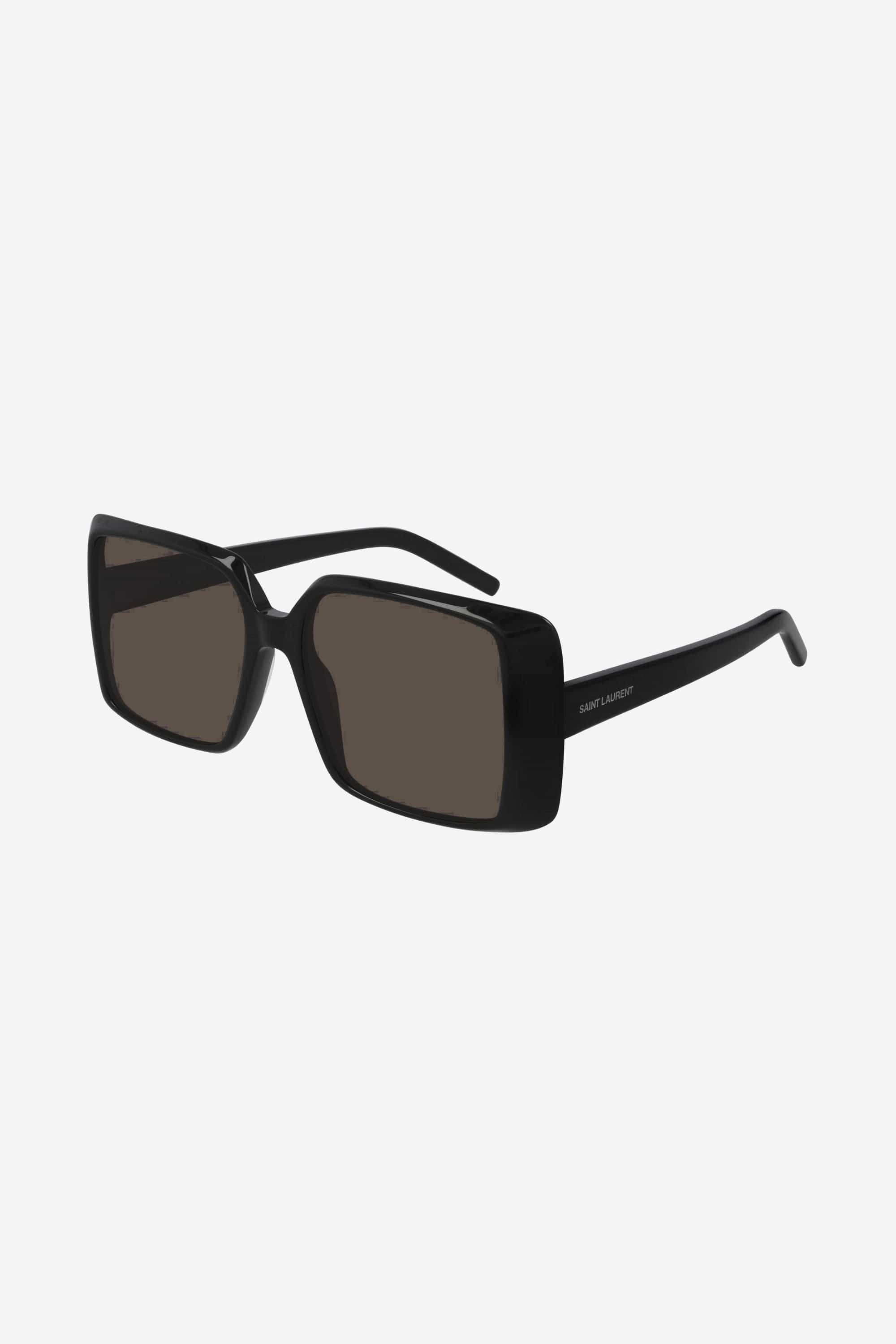 Saint Laurent squared 70s inspired black acetate sunglasses