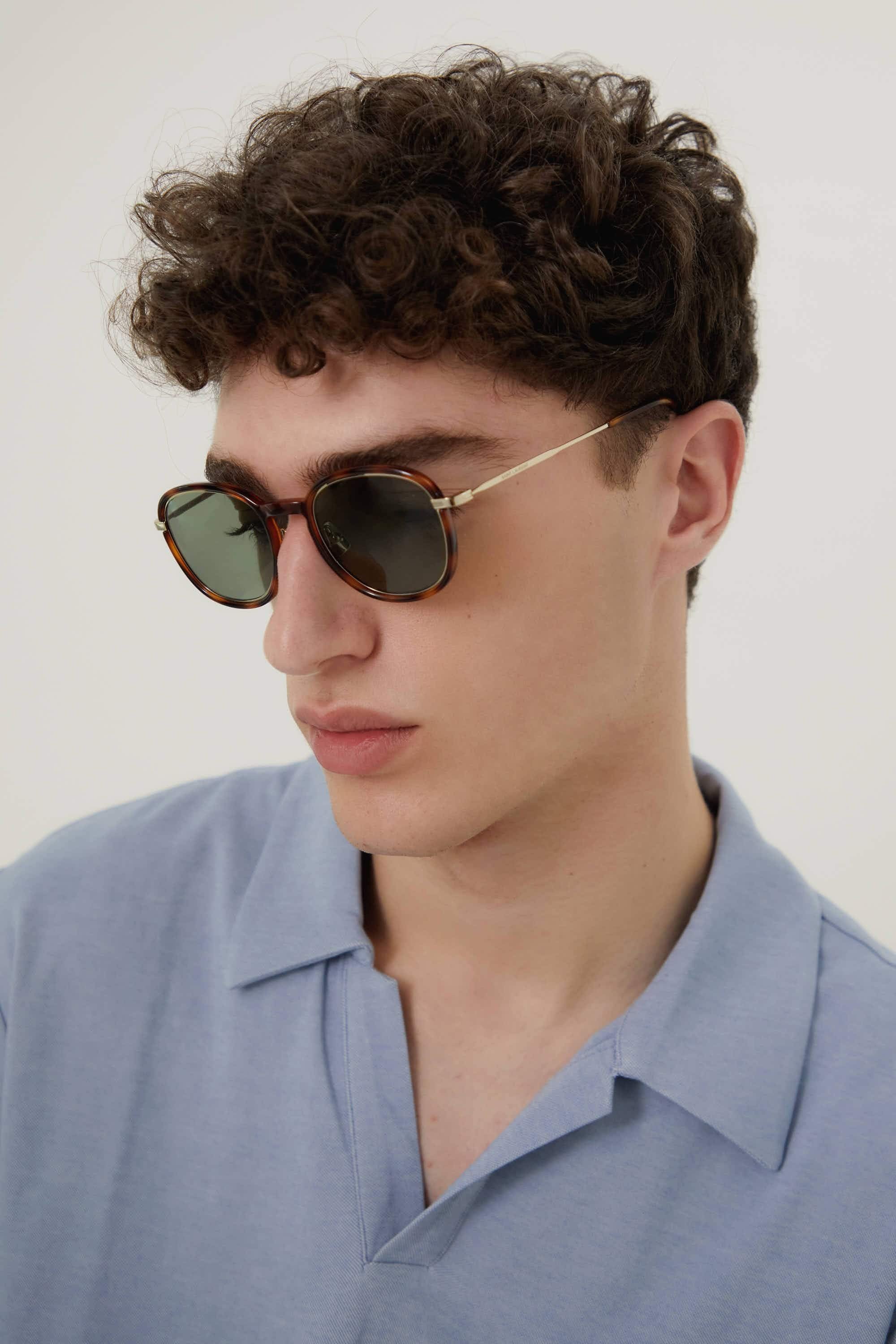 Saint Laurent UNISEX combined panthos gold havana sunglasses