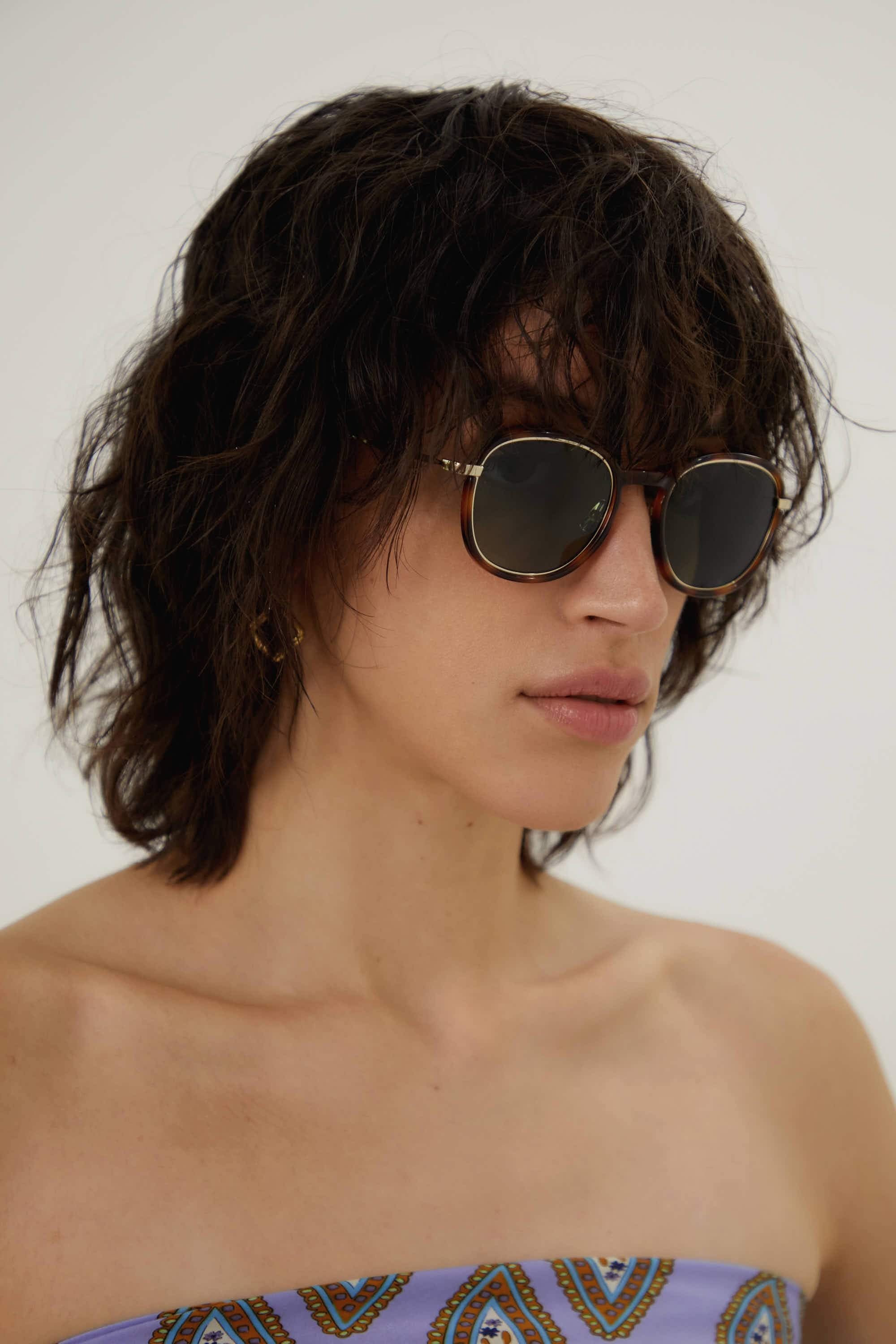 Saint Laurent UNISEX combined panthos gold havana sunglasses