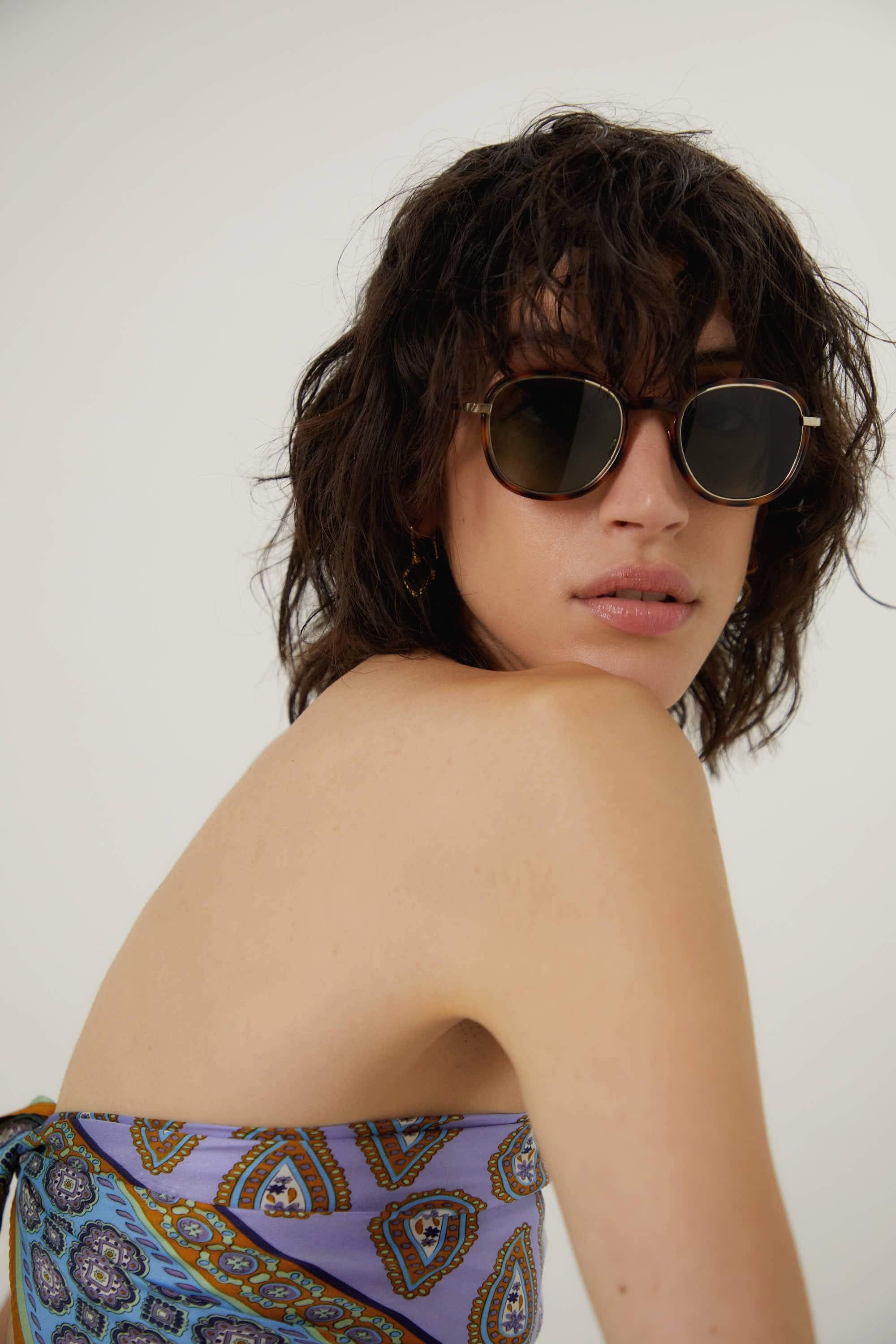 Saint Laurent UNISEX combined panthos gold havana sunglasses