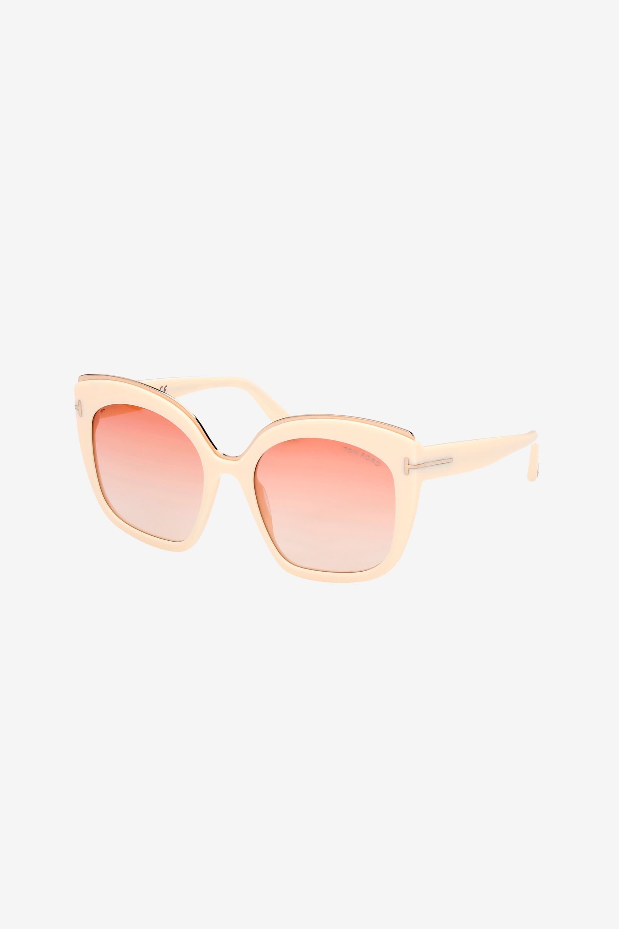 Tom Ford cat eye feminine sunglasses in white