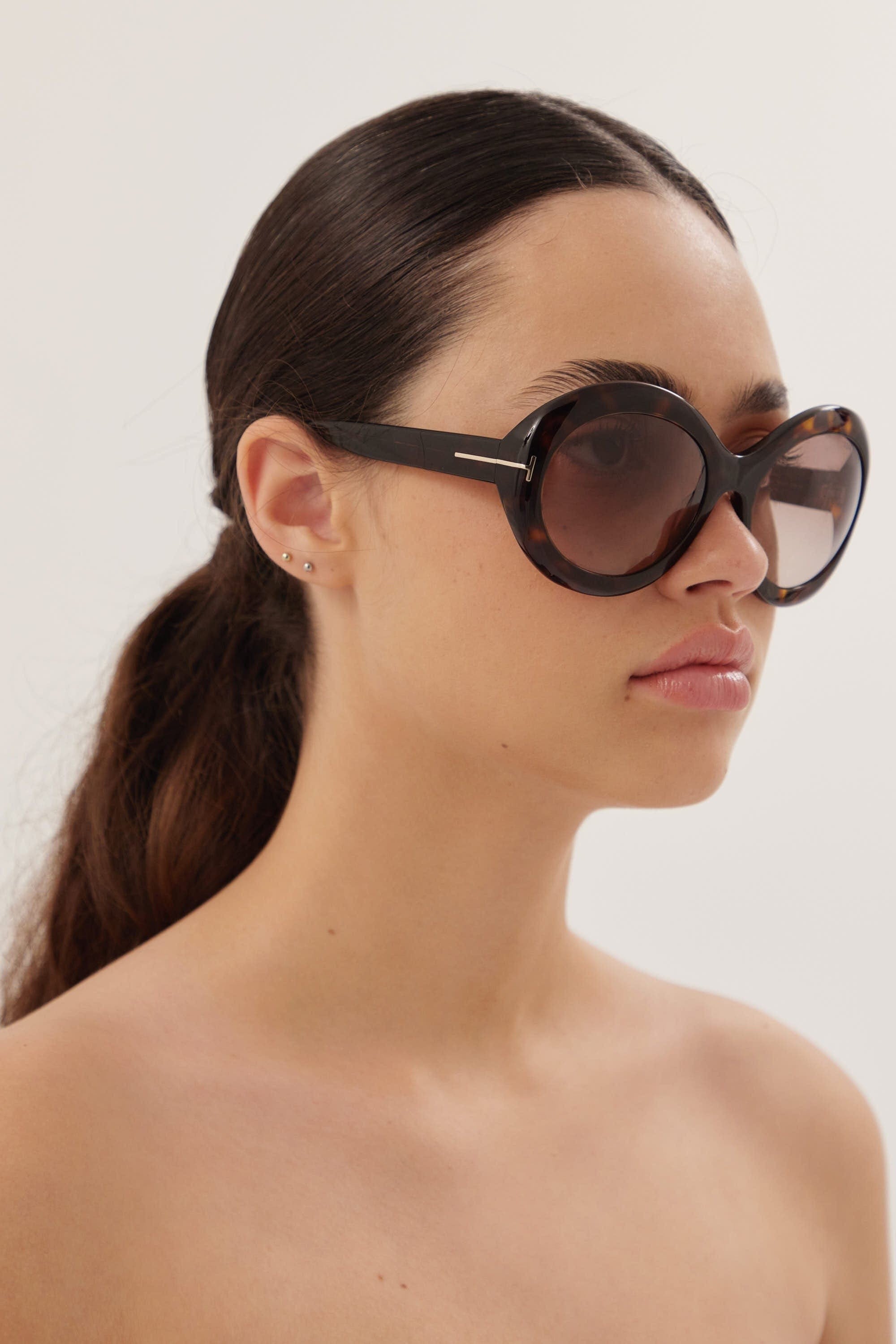 Tom Ford havana round sunglasses