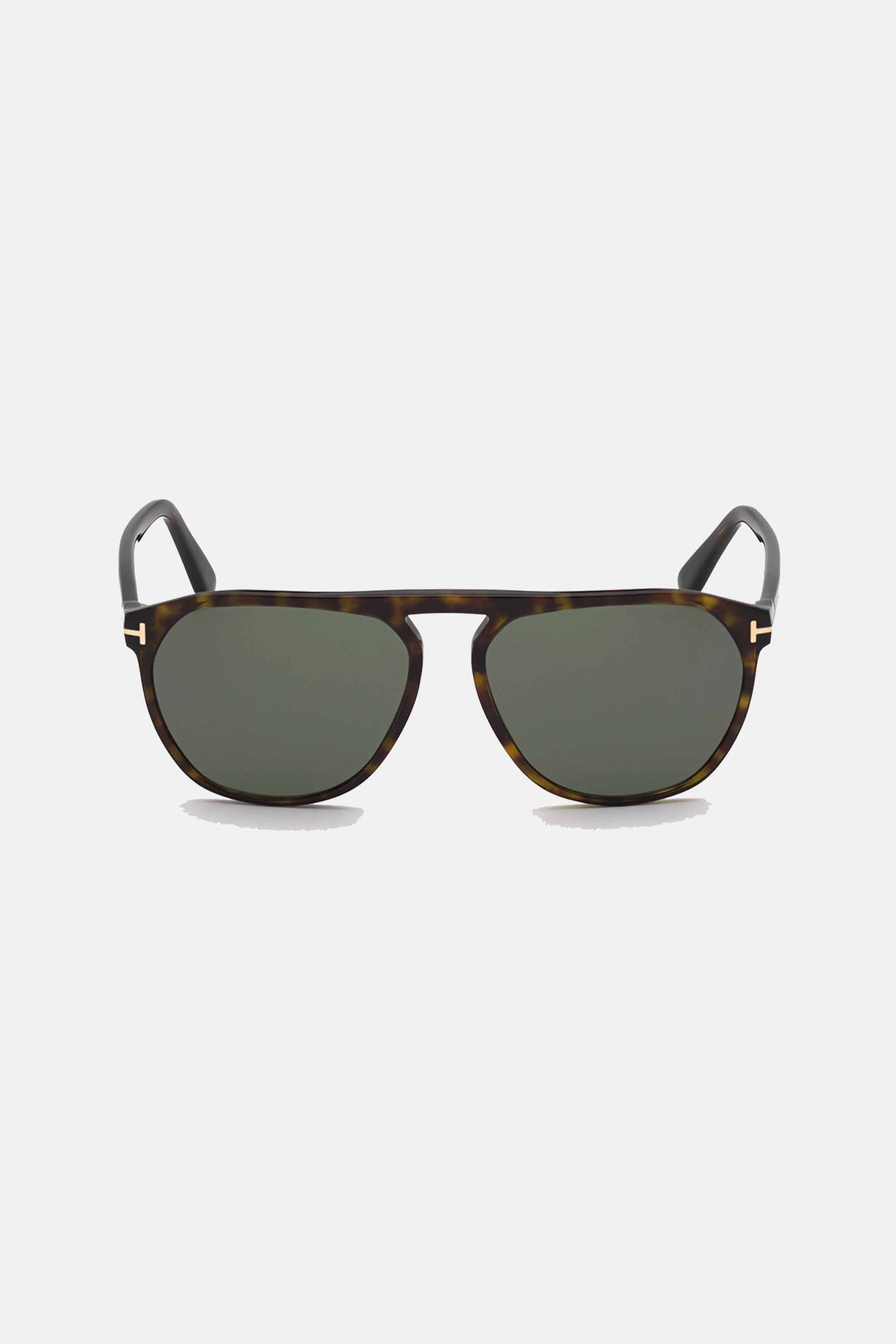 Tom Ford round acetate sunglasses with key nose bridge