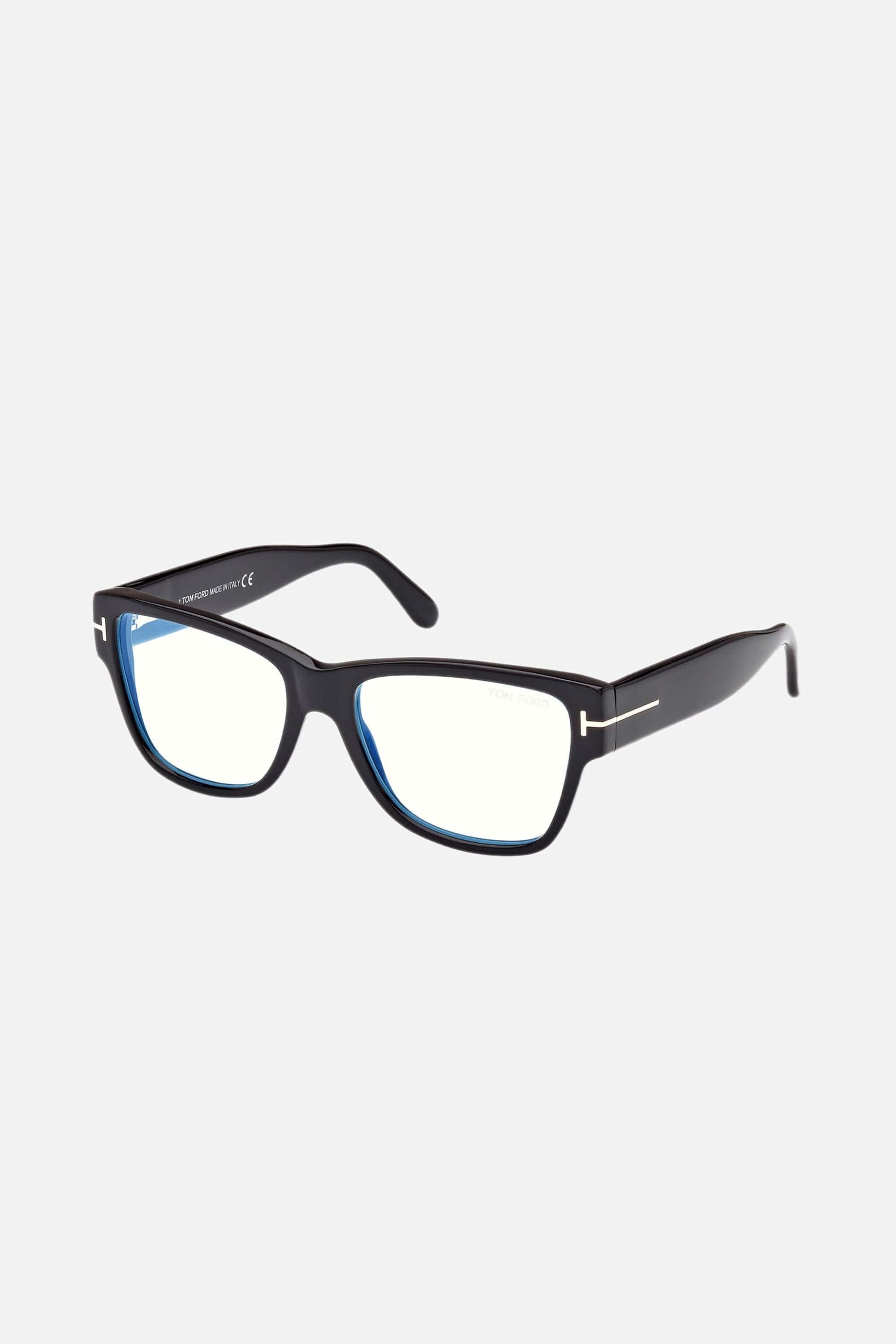 Tom Ford square light frame in shiny black