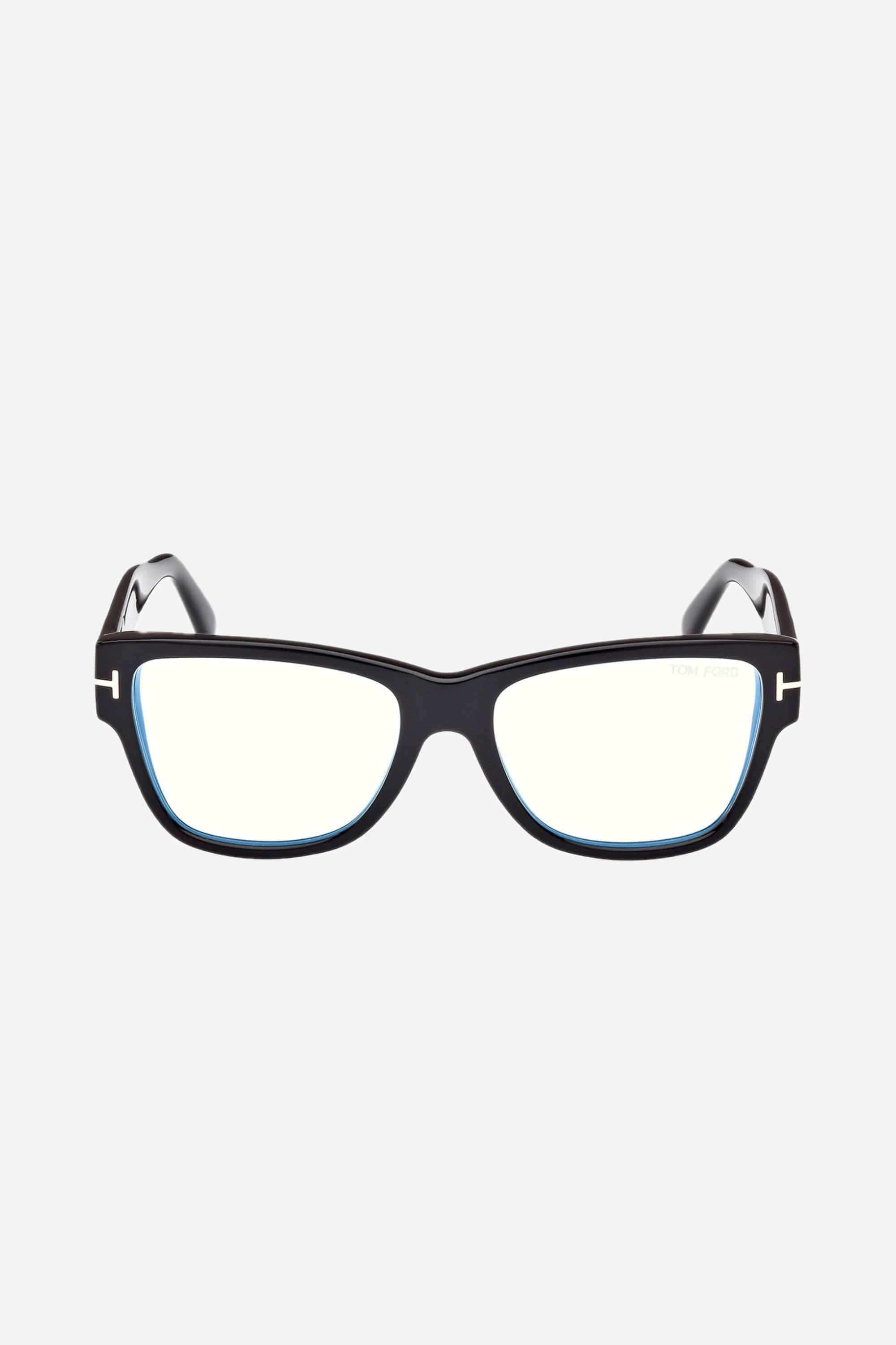 Tom Ford square light frame in shiny black