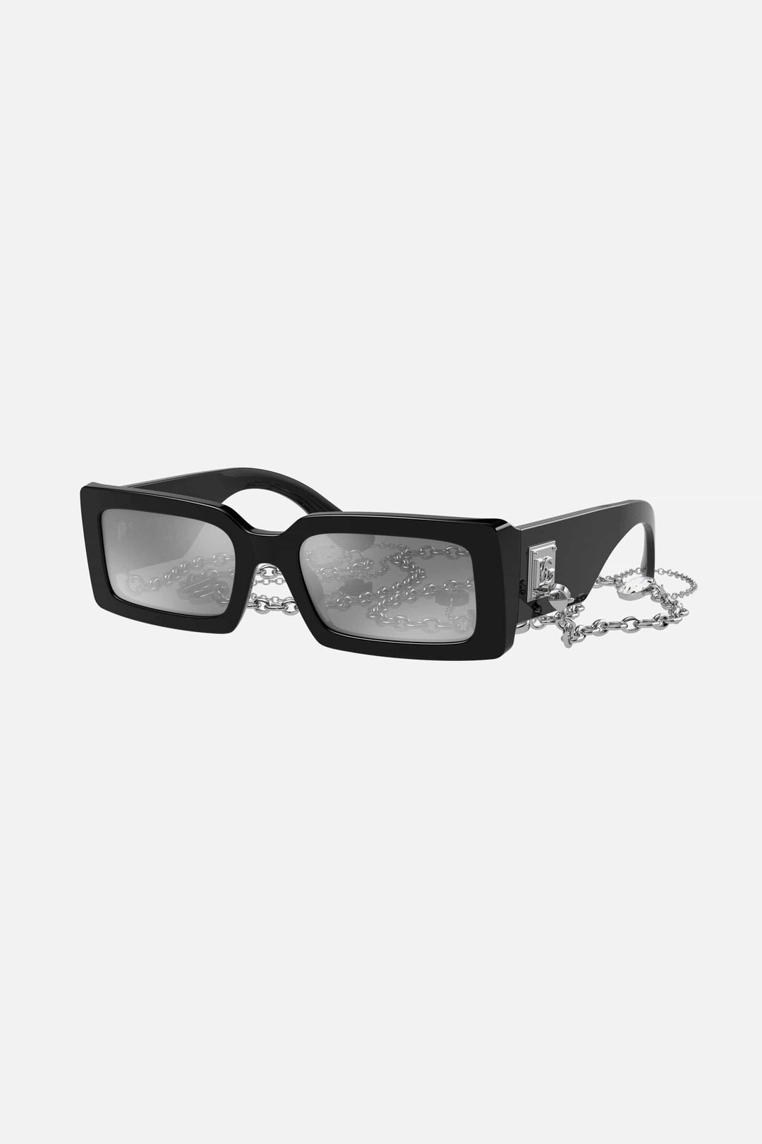 Dolce & Gabbana black rectangular with chain sunglasses