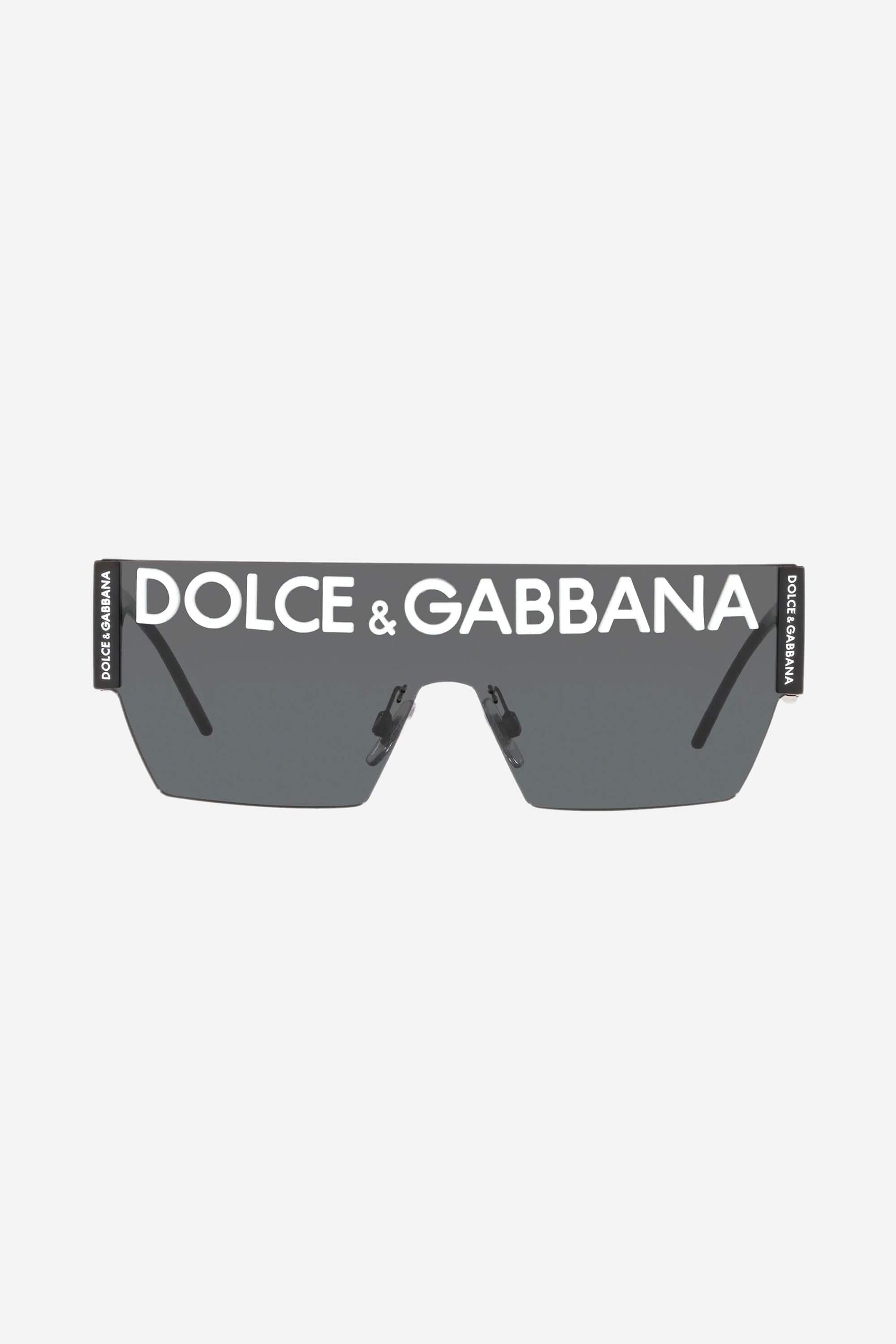 Dolce & Gabbana grey mask sunglasses with logo