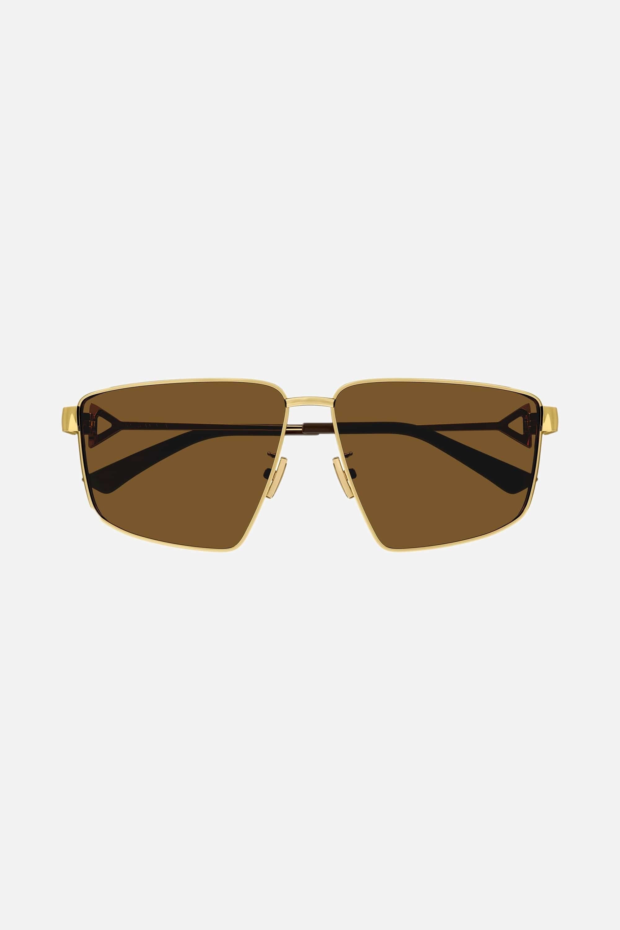 Bottega Veneta caravan gold and brown sunglasses