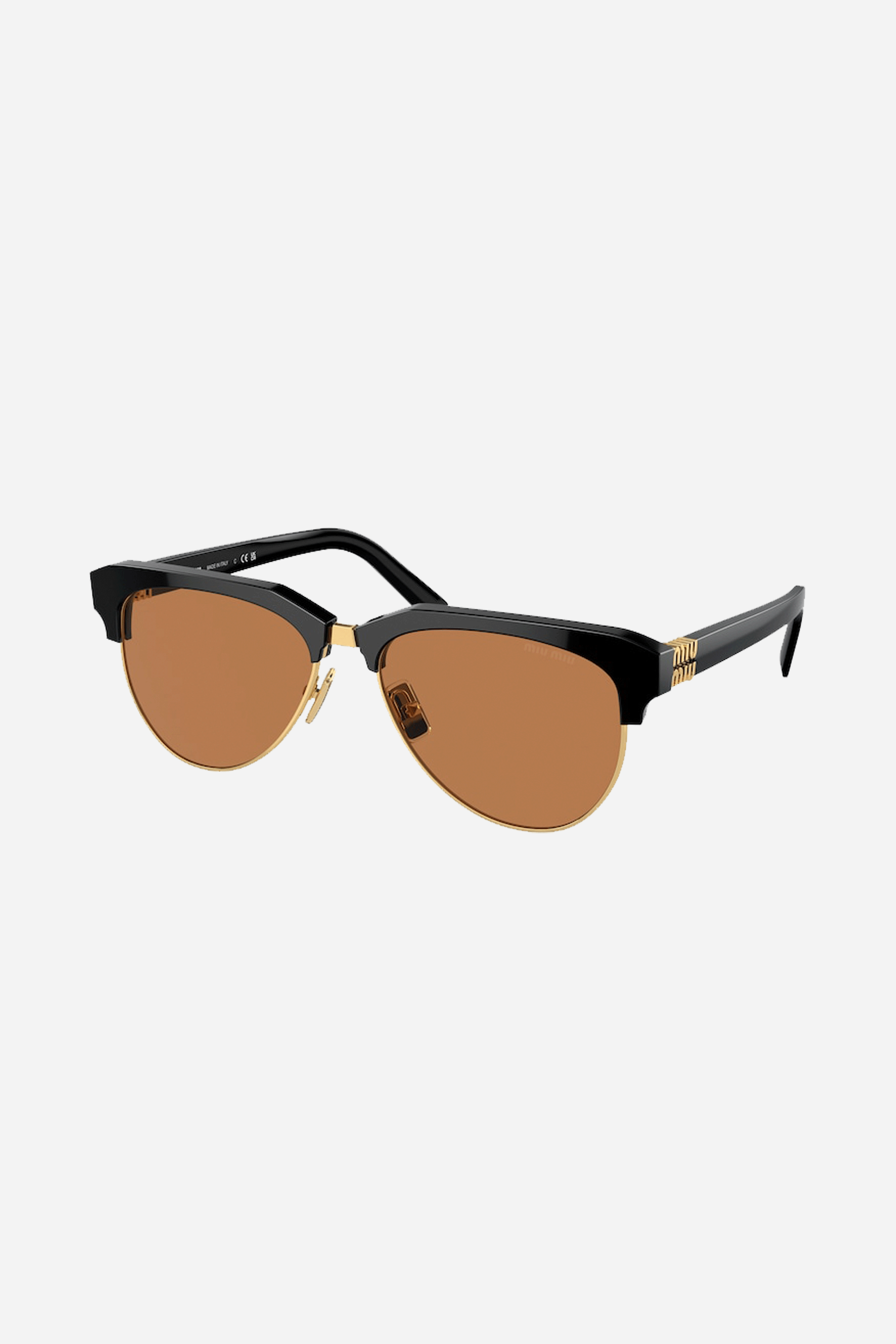 Miu Miu black and yellow clubmaster sunglasses