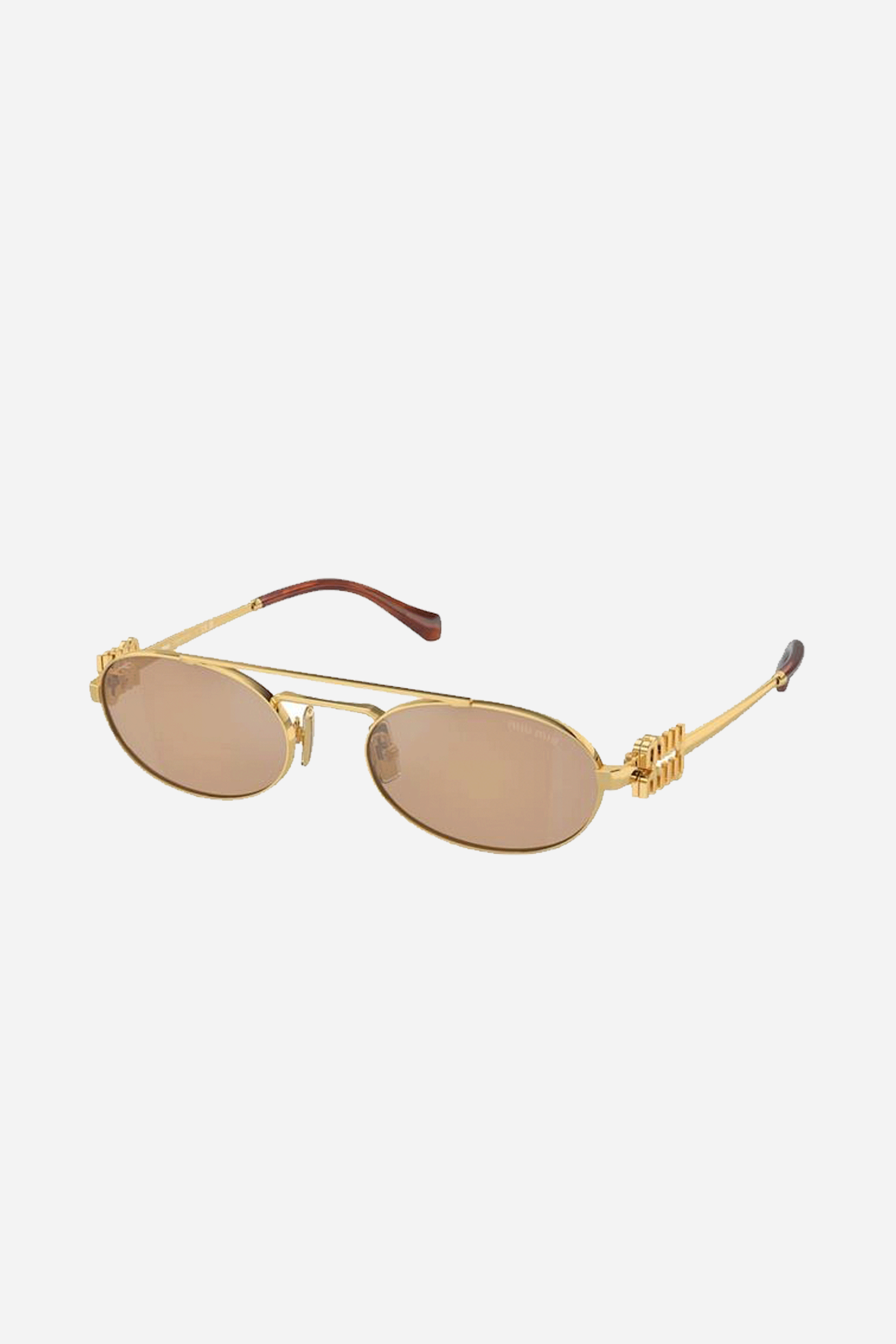 Miu Miu oval metal sunglasses in gold