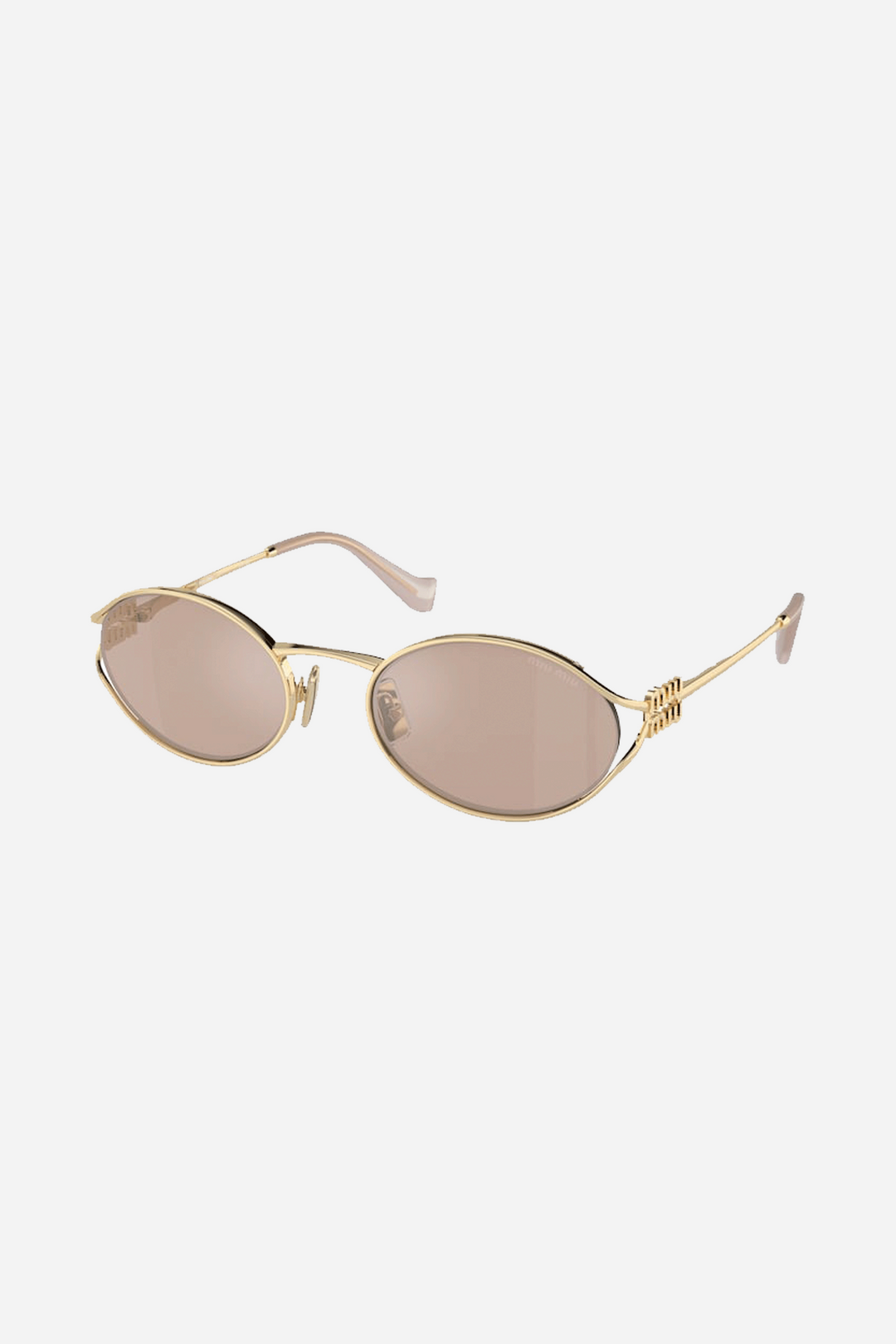 Miu Miu oval metal sunglasses in rose gold