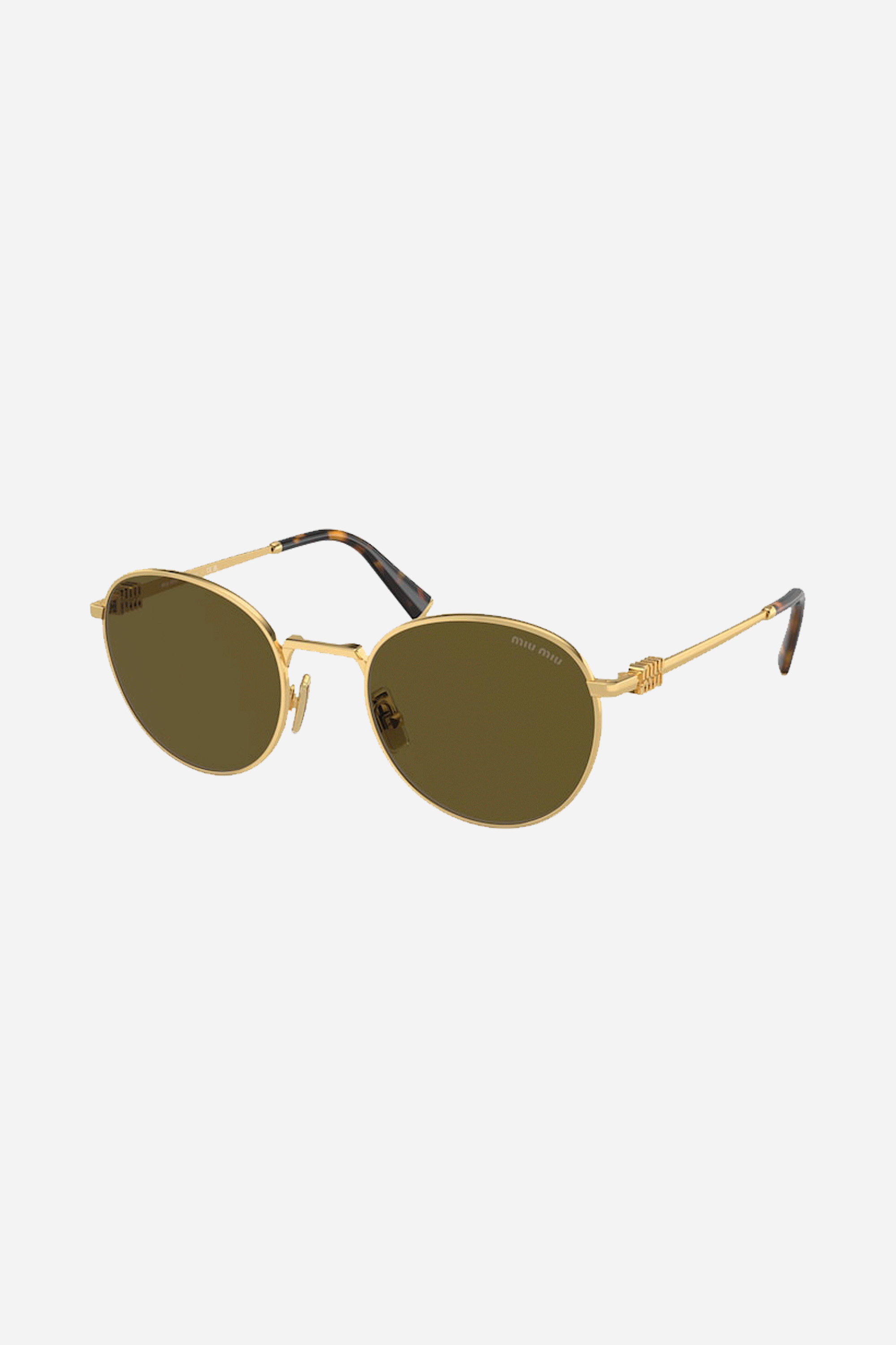 Miu Miu round gold sunglasses