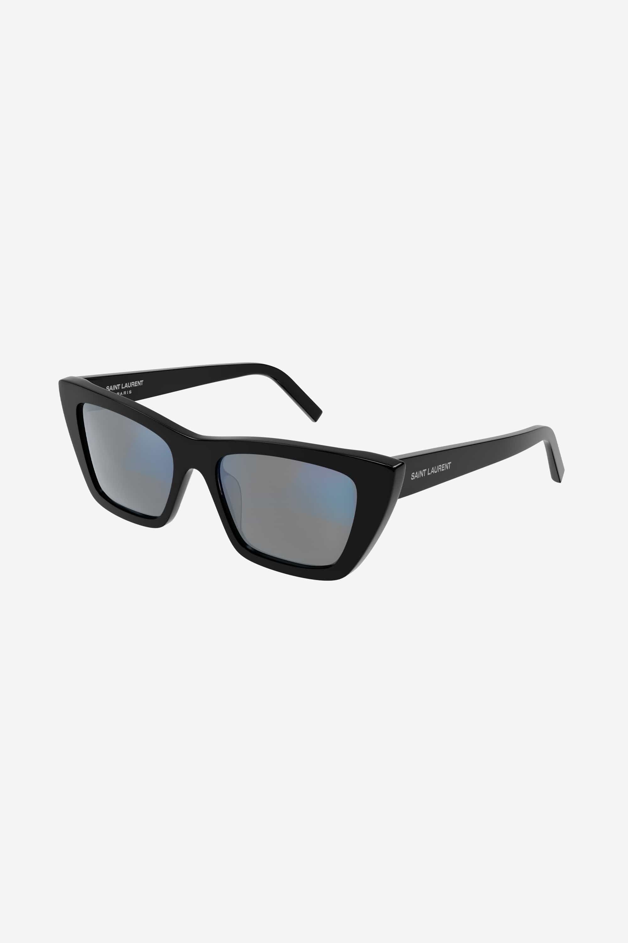 Saint Laurent mica black blue light frame