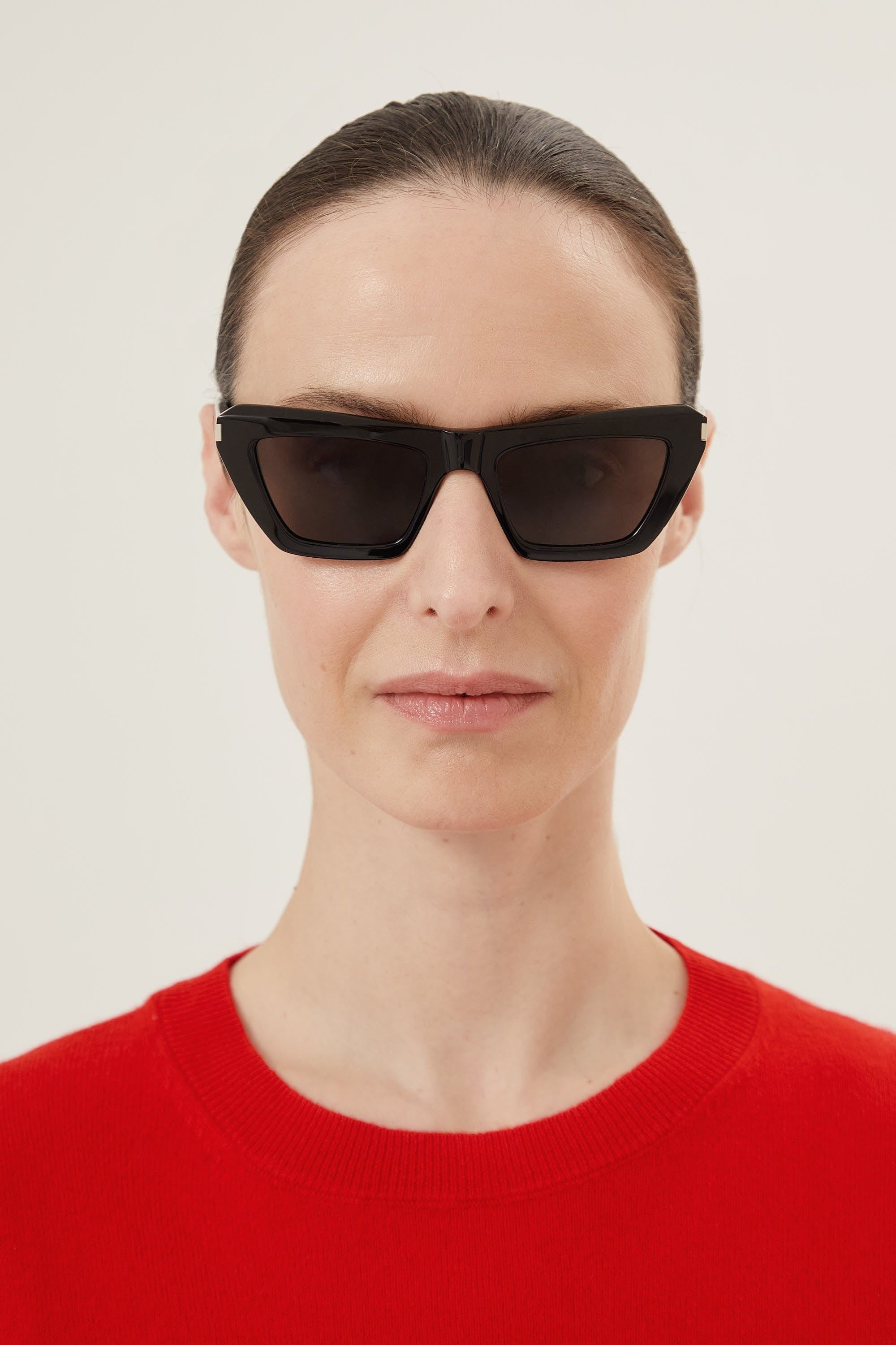 Saint Laurent narrow black cat eye sunglasses