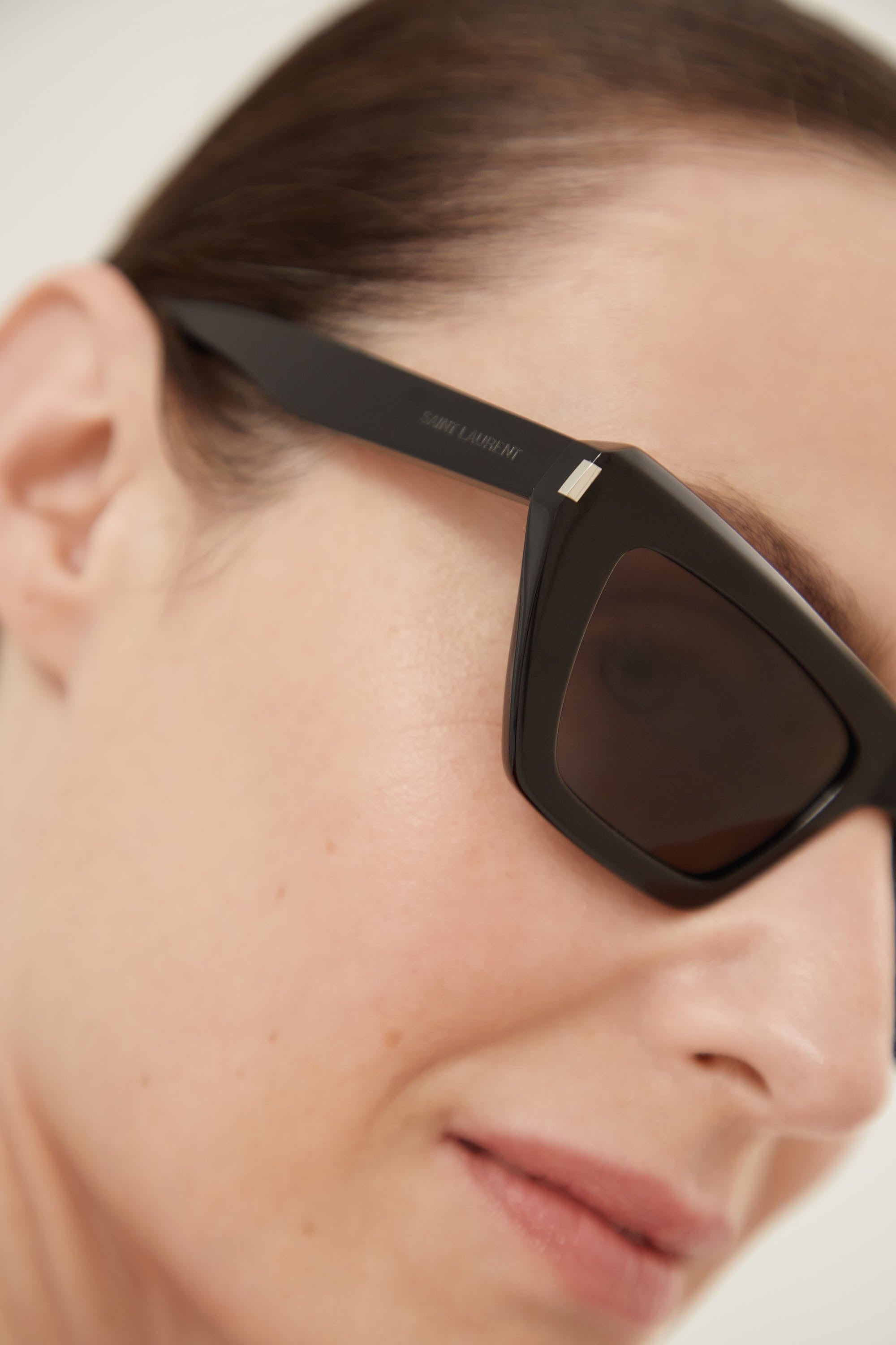 Saint Laurent narrow black cat eye sunglasses