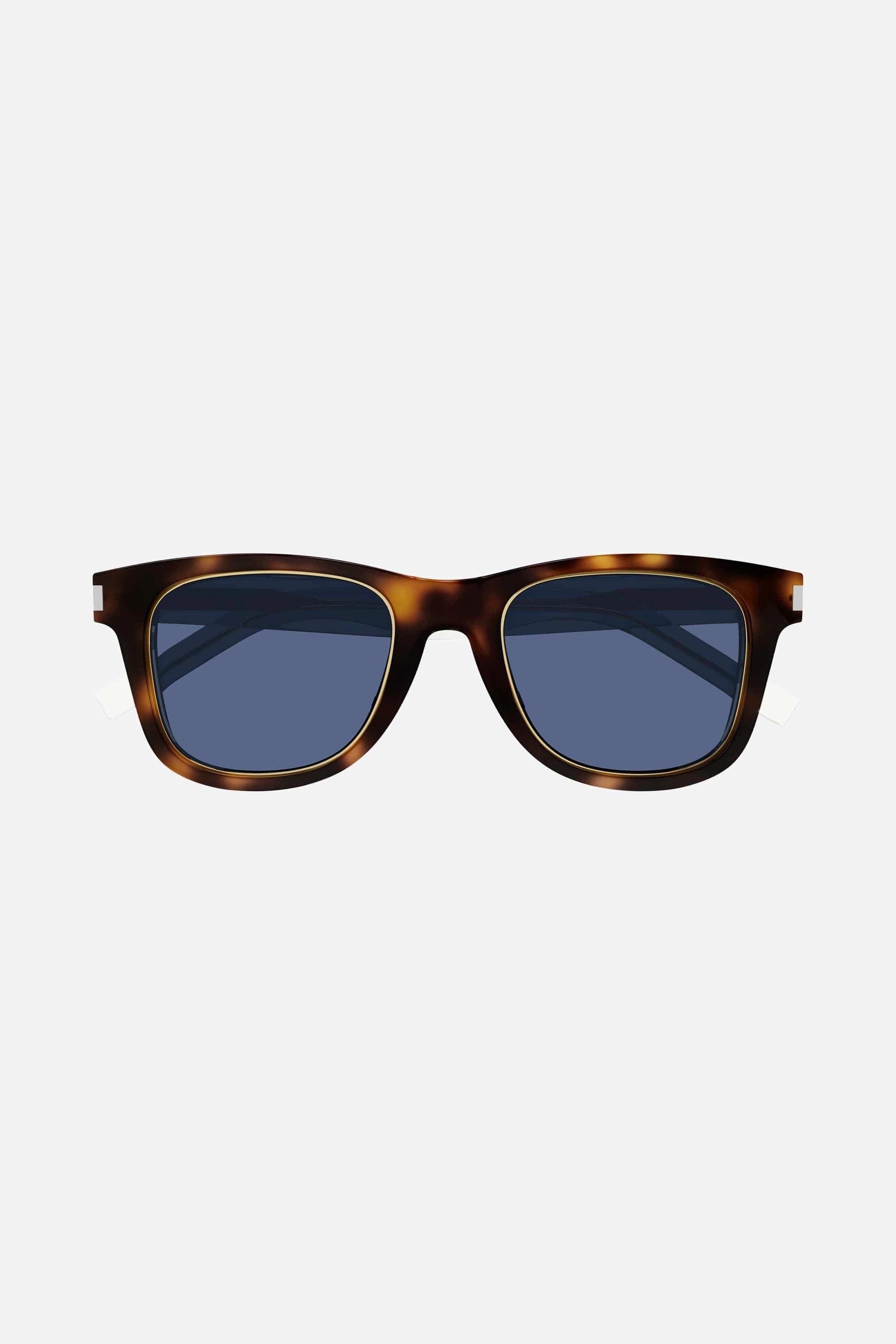 Saint Laurent squared havana angular sunglasses