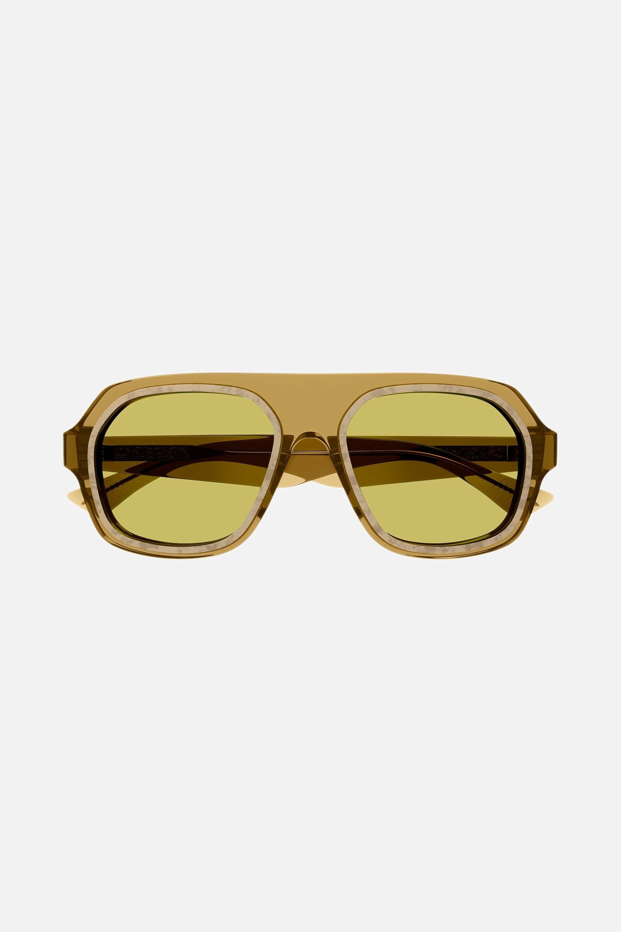 Bottega Veneta caravan yellow sunglasses