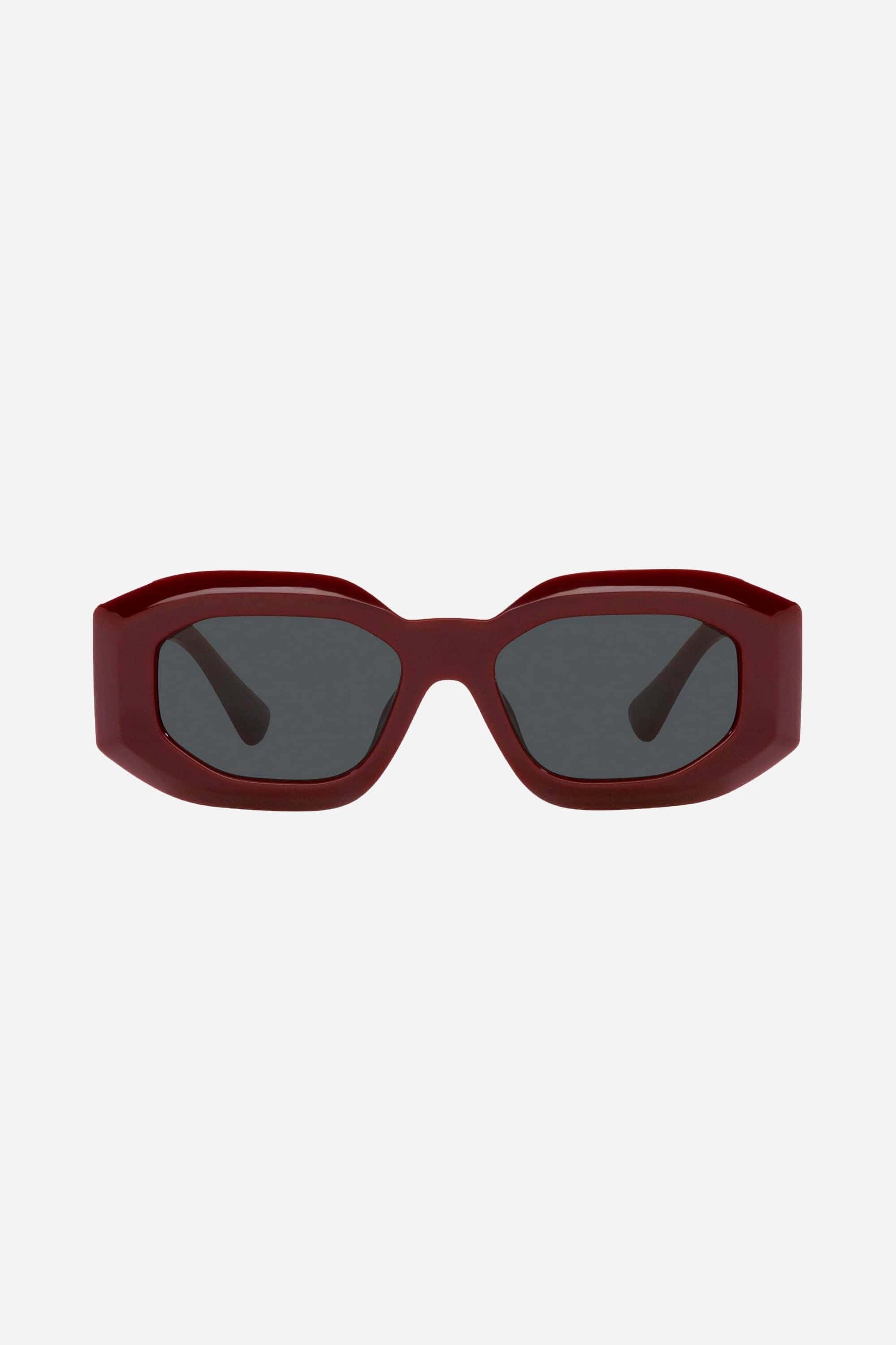 Versace biggie bold sunglasses in burgundy with iconic jellyfish