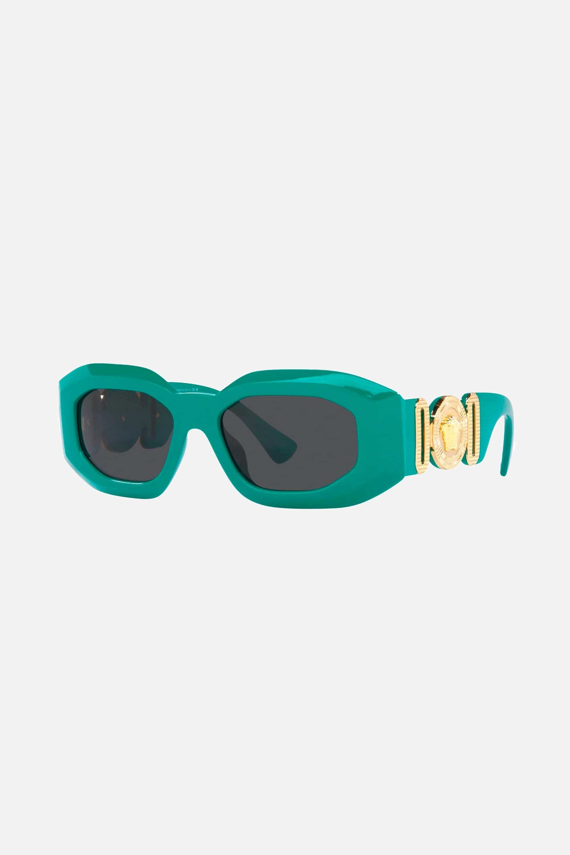 Versace biggie bold sunglasses in water green with iconic jellyfish