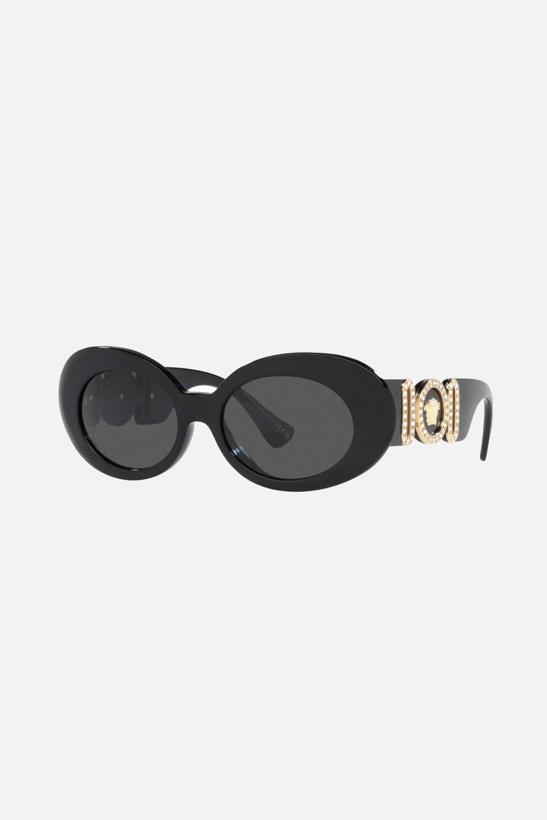 Versace biggie oval sunglasses in black with iconic jellyfish