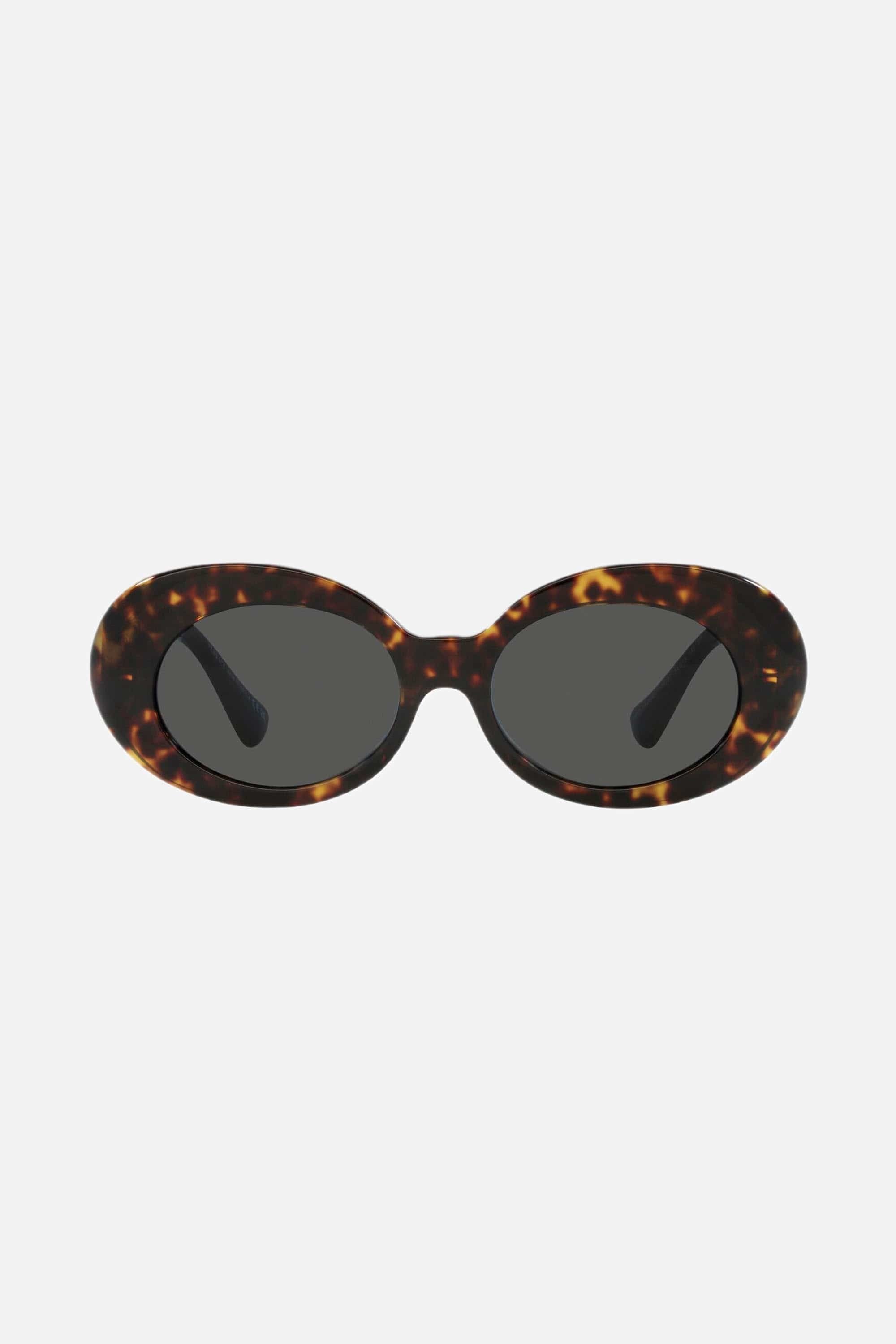 Versace biggie oval sunglasses in havana with iconic jellyfish