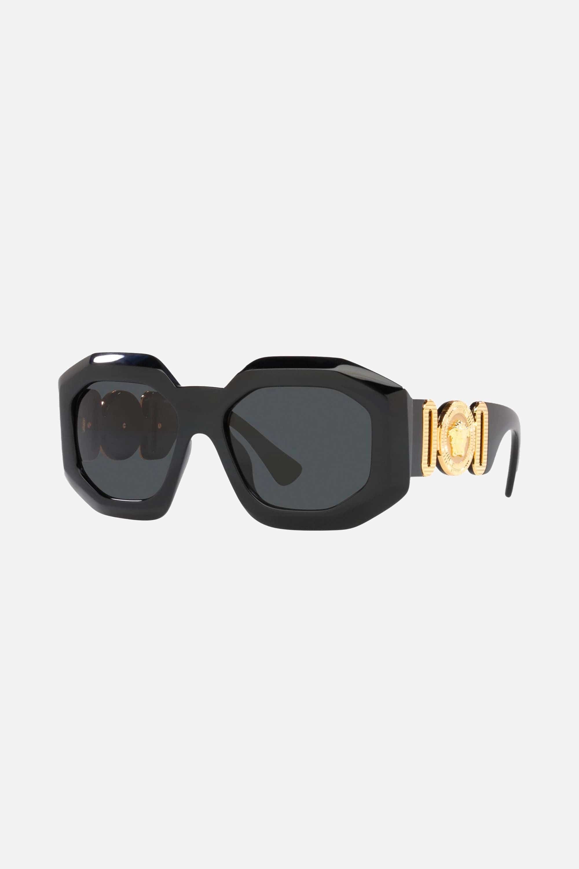 Versace biggie oversized sunglasses in black with iconic jellyfish