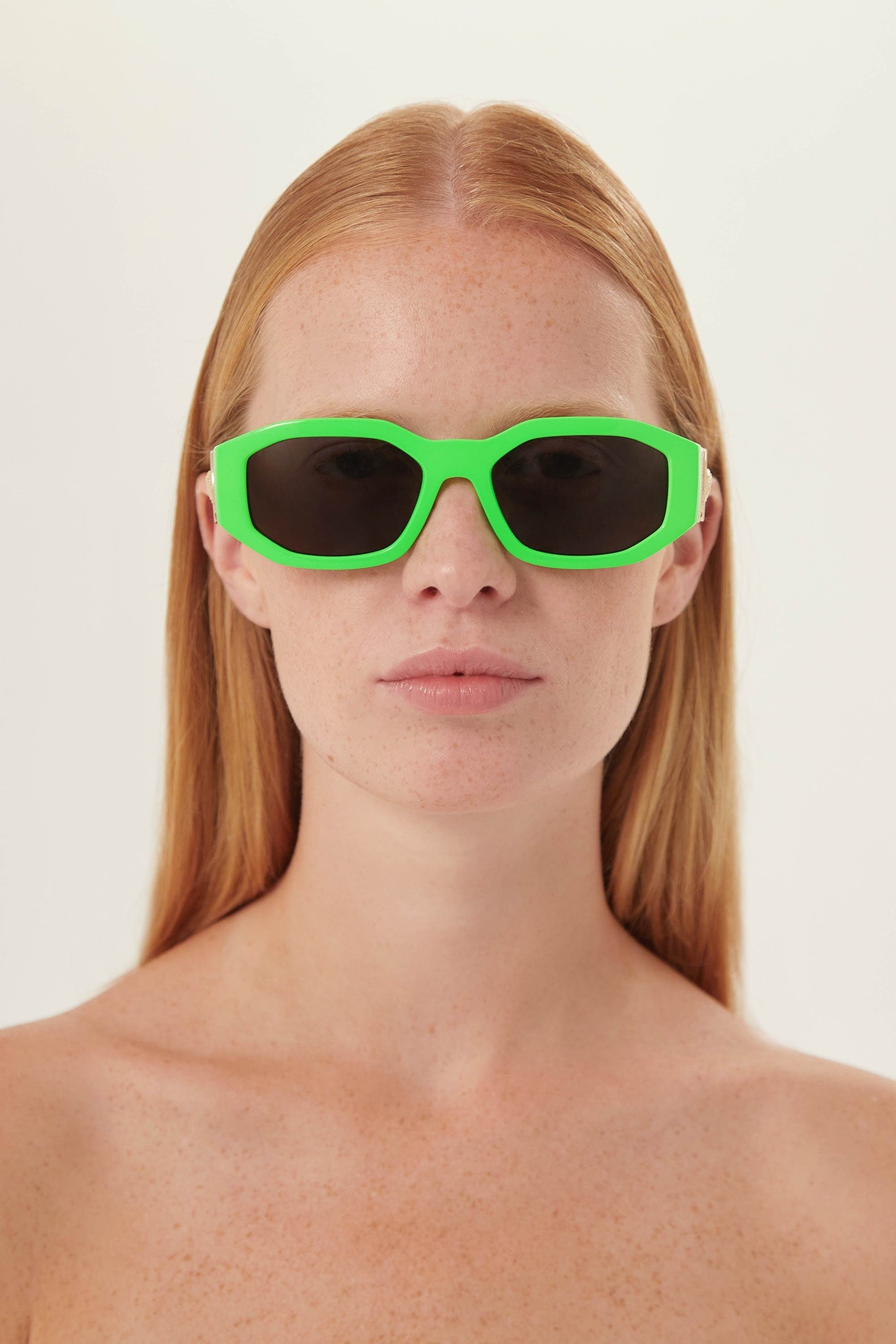 Versace biggie sunglasses in green with iconic jellyfish