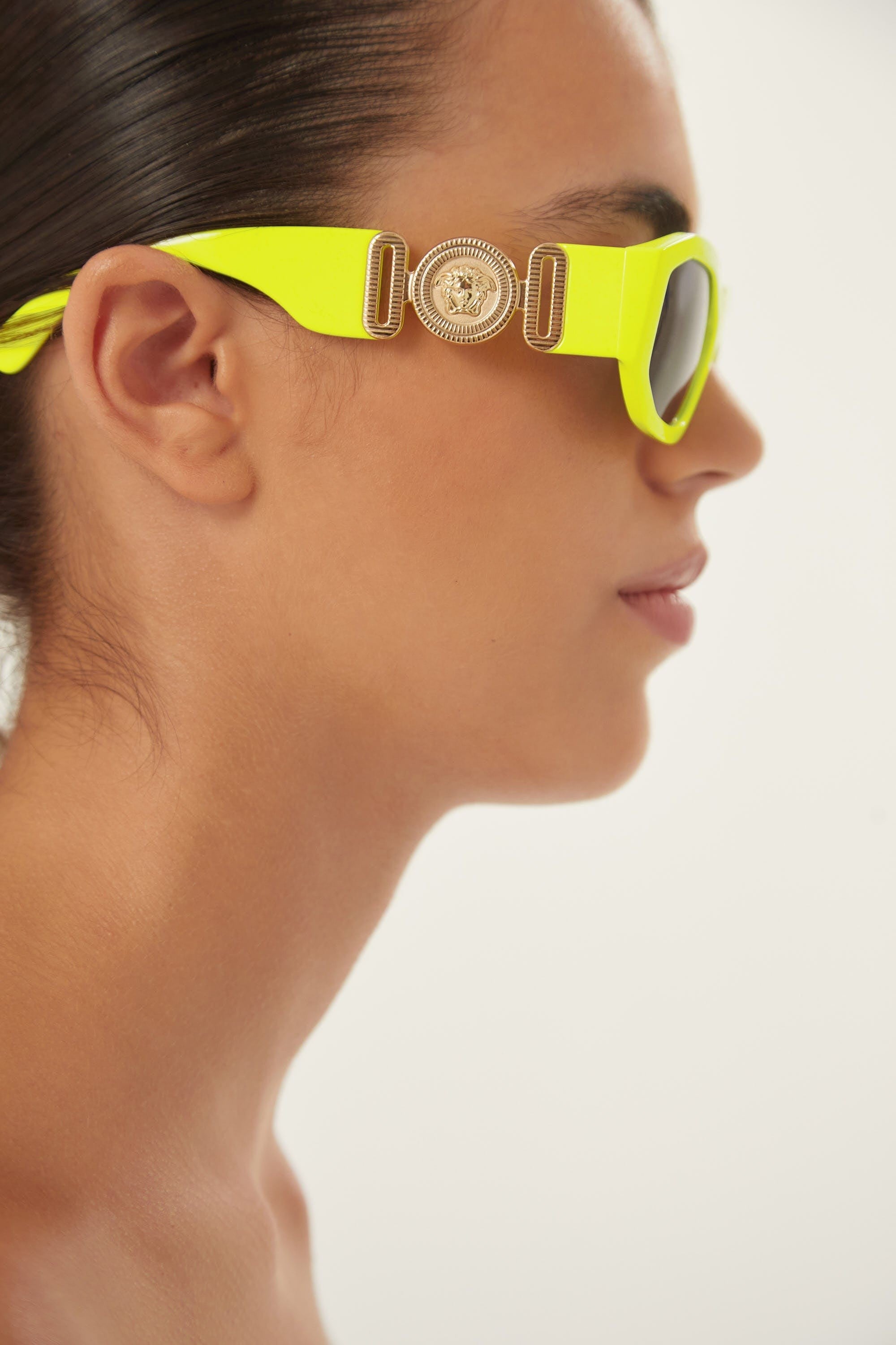 Versace biggie sunglasses in yellow with iconic jellyfish