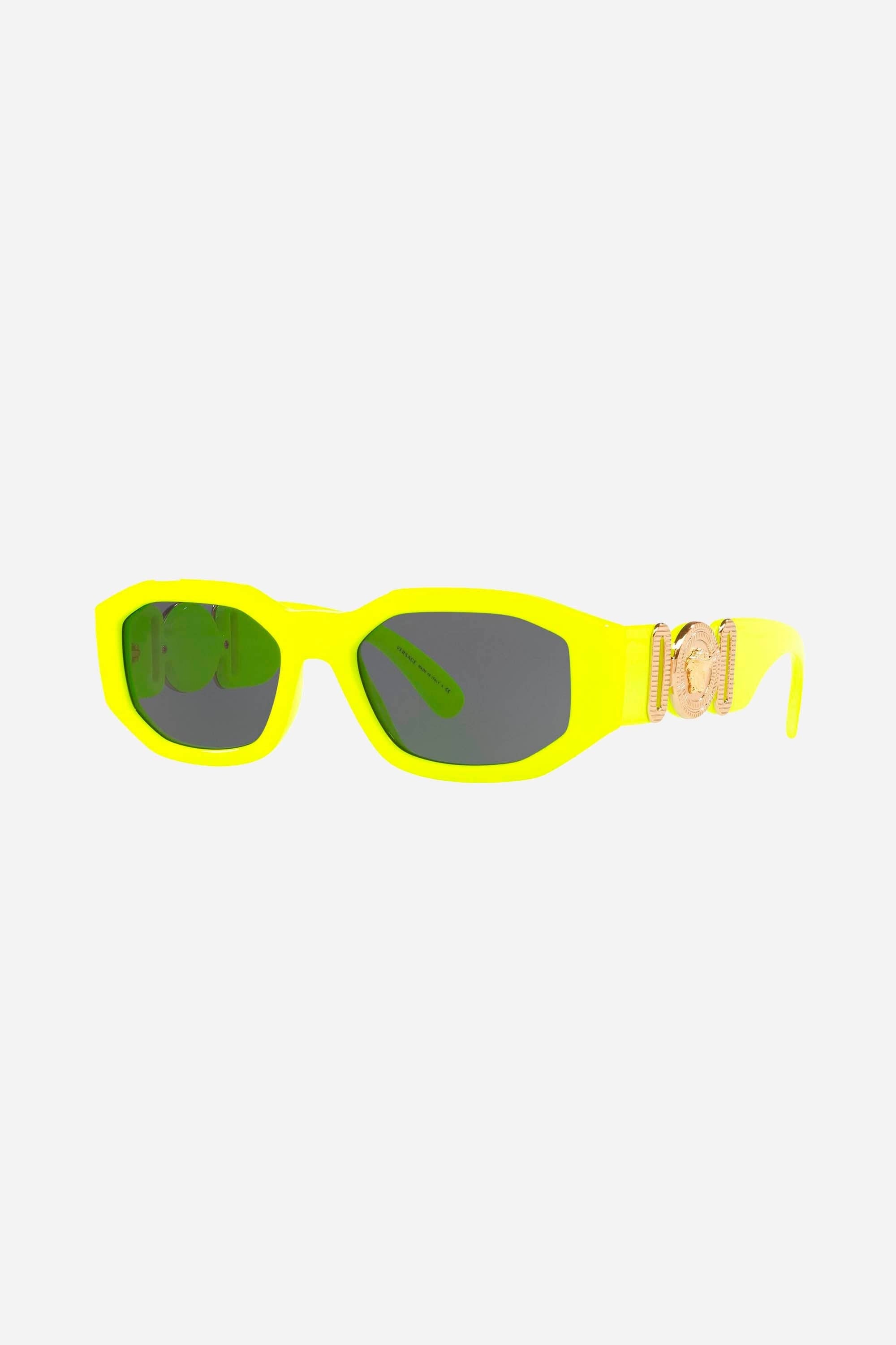 Versace biggie sunglasses in yellow with iconic jellyfish