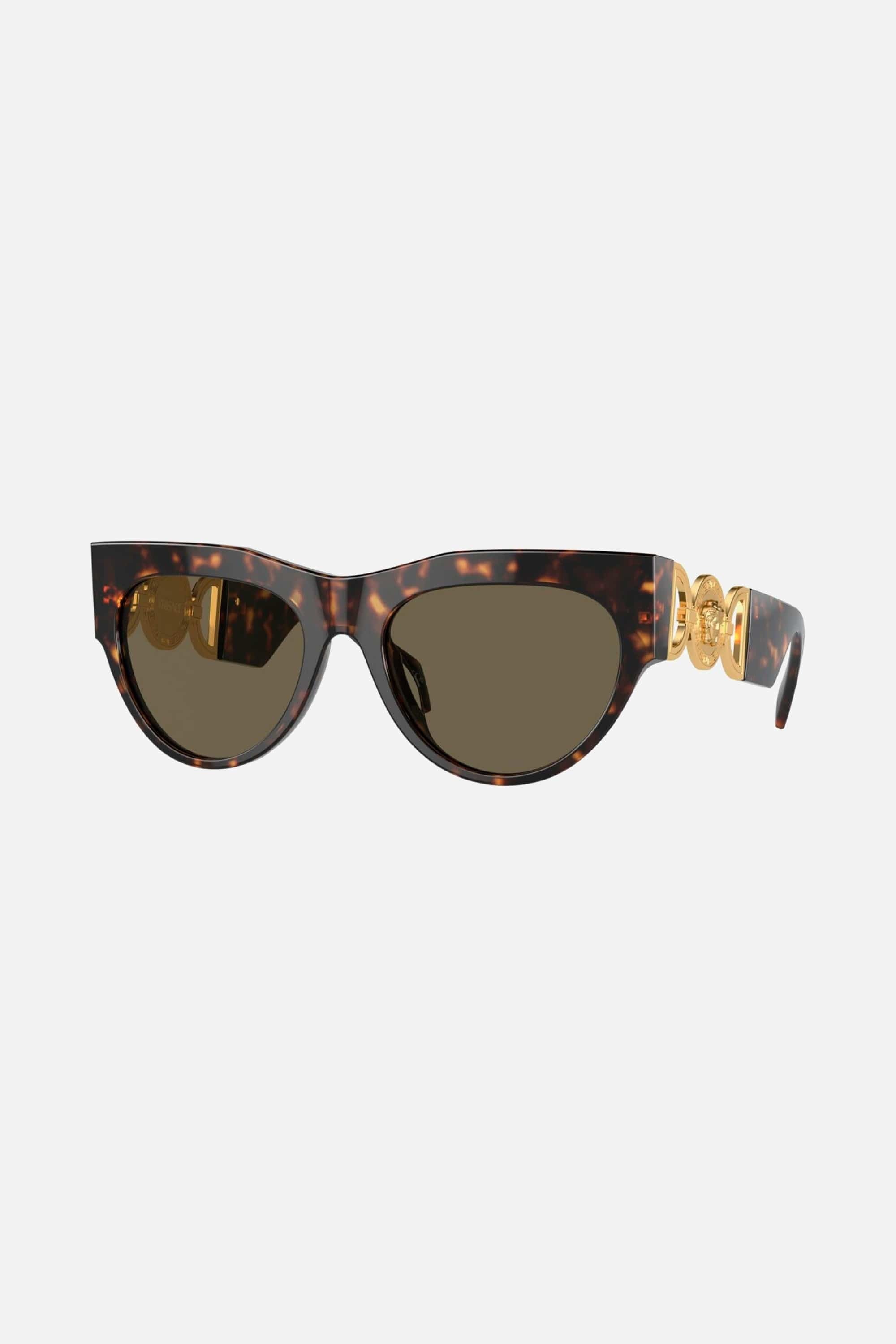 Versace cat eye havana sunglasses with gold side details