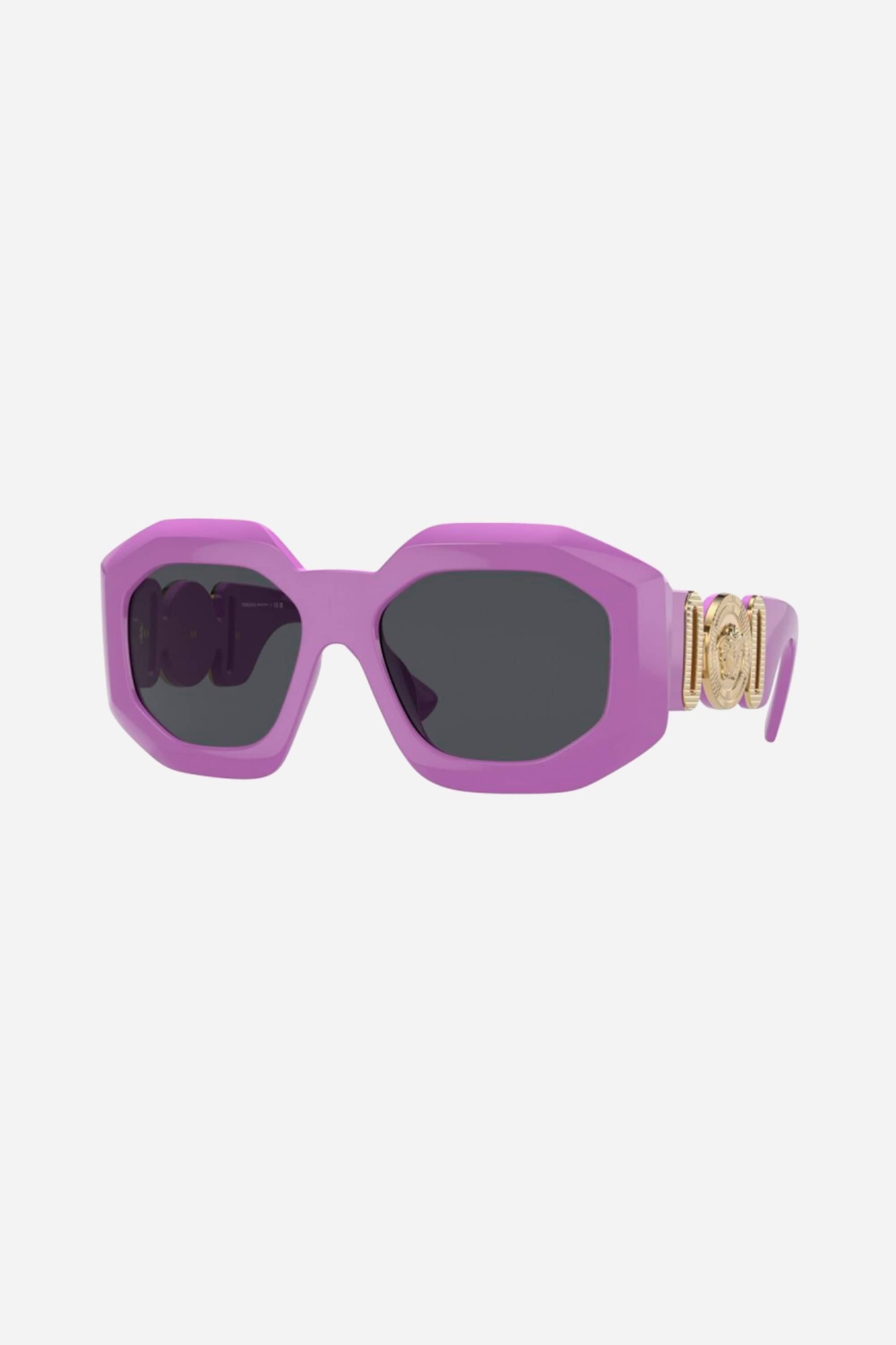 Versace purple sunglasses with iconic jellyfish