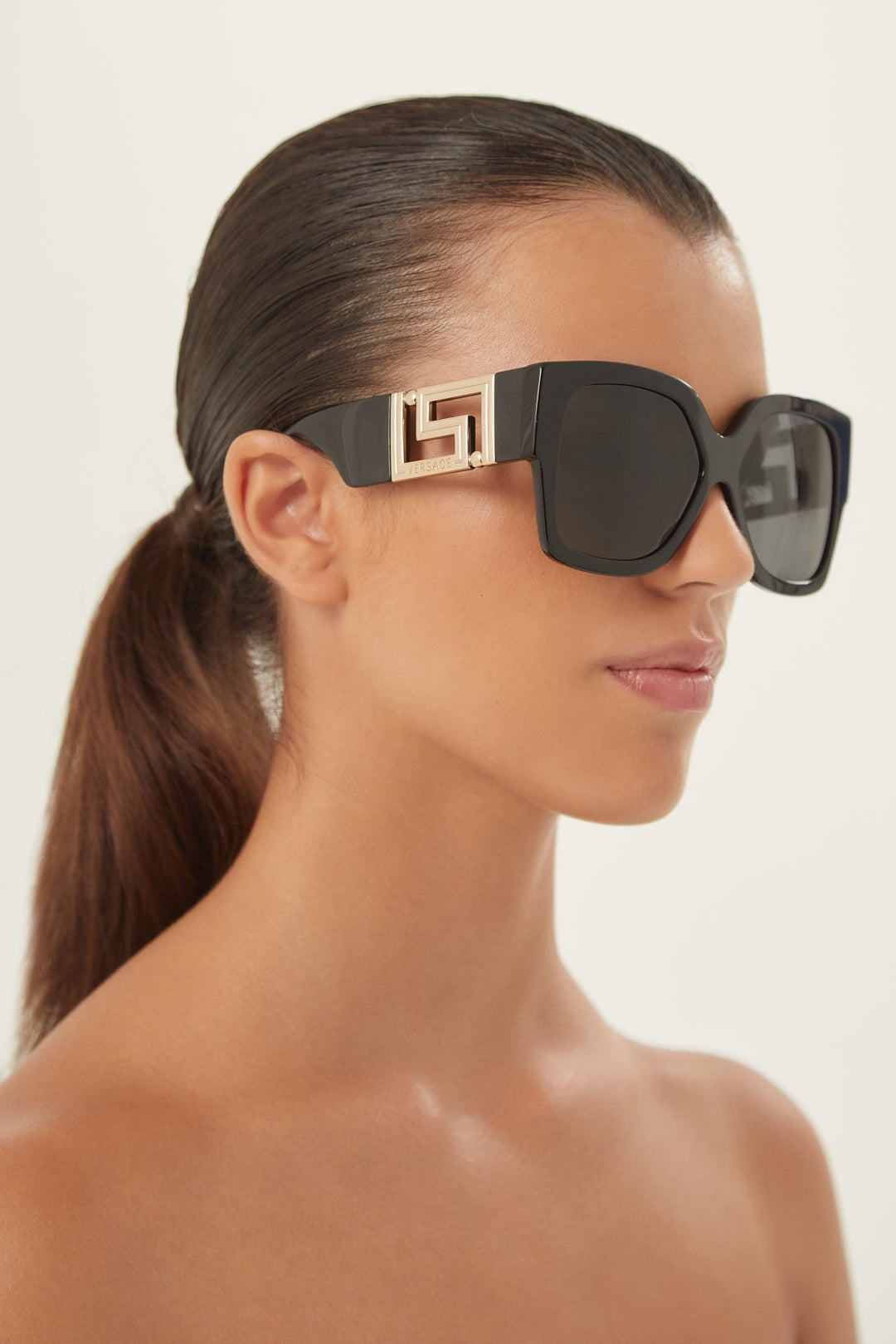 Versace squared oversized grey sunglasses