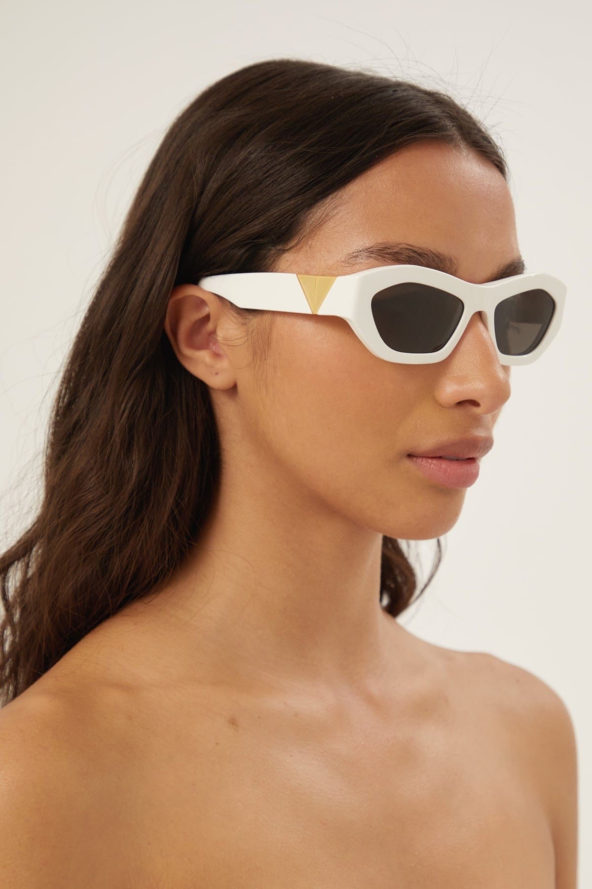 Bottega Veneta geometrical white sunglasses