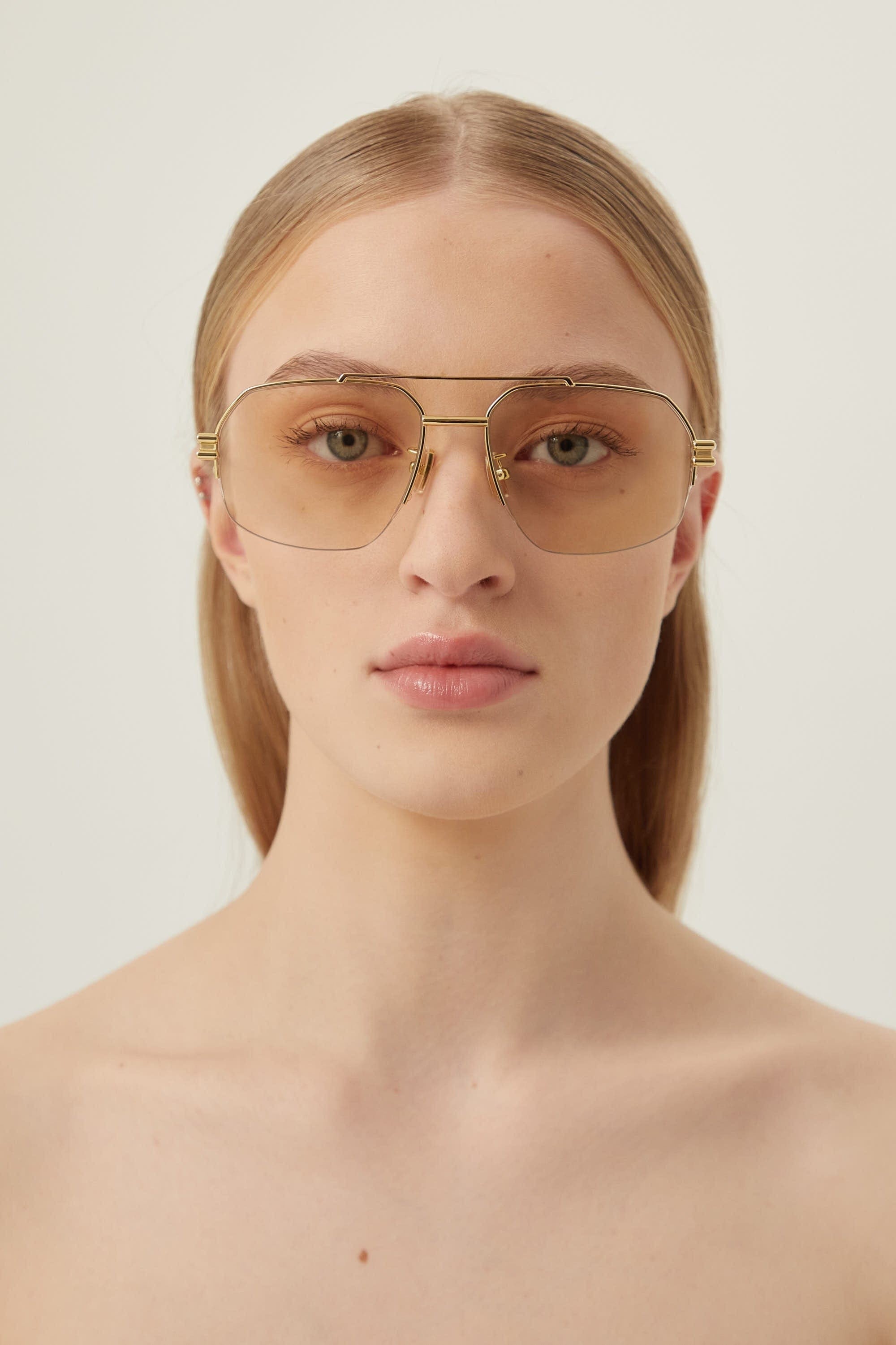 Bottega Veneta gold light sunglasses