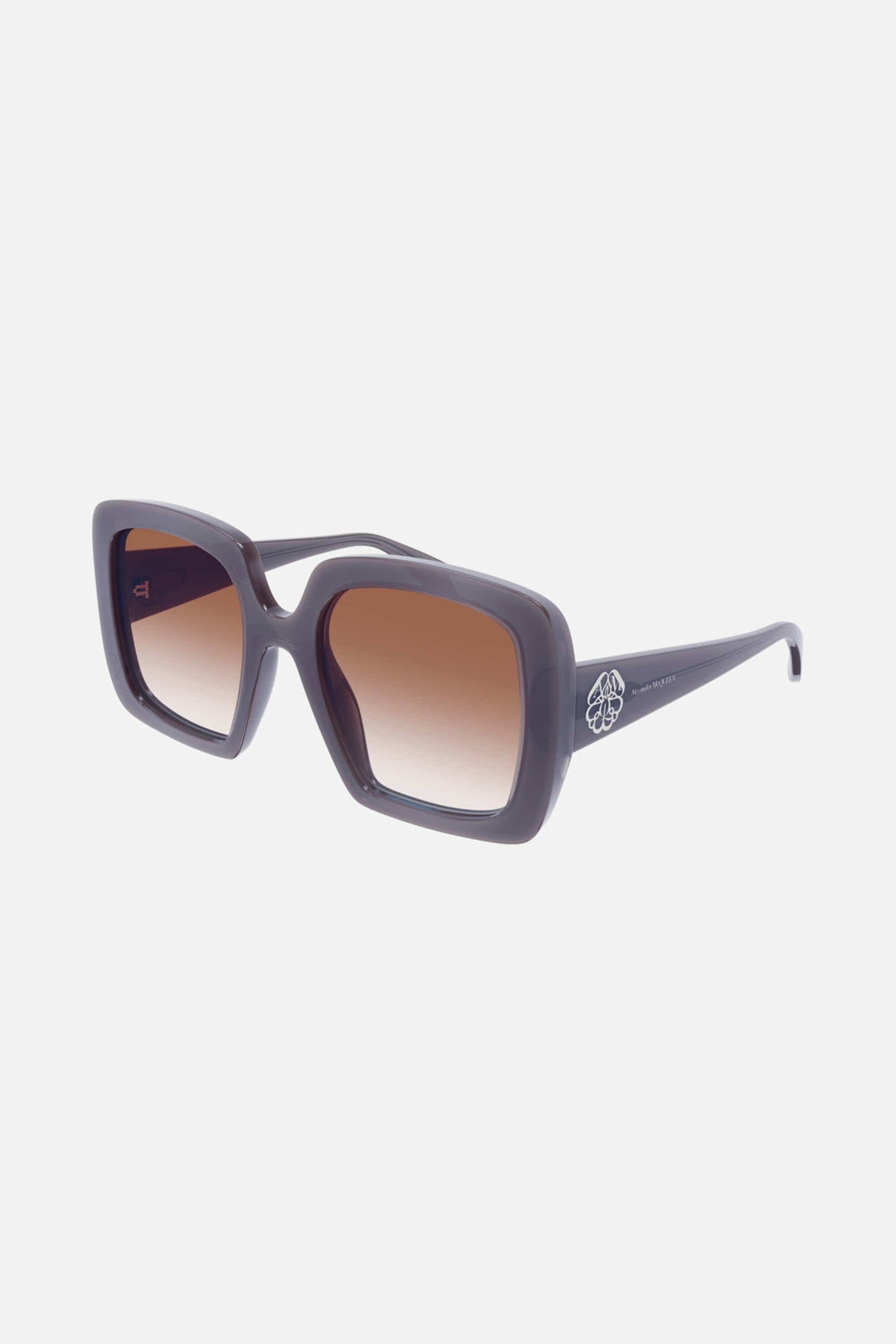 Alexander McQueen squared brown acetate sunglasses