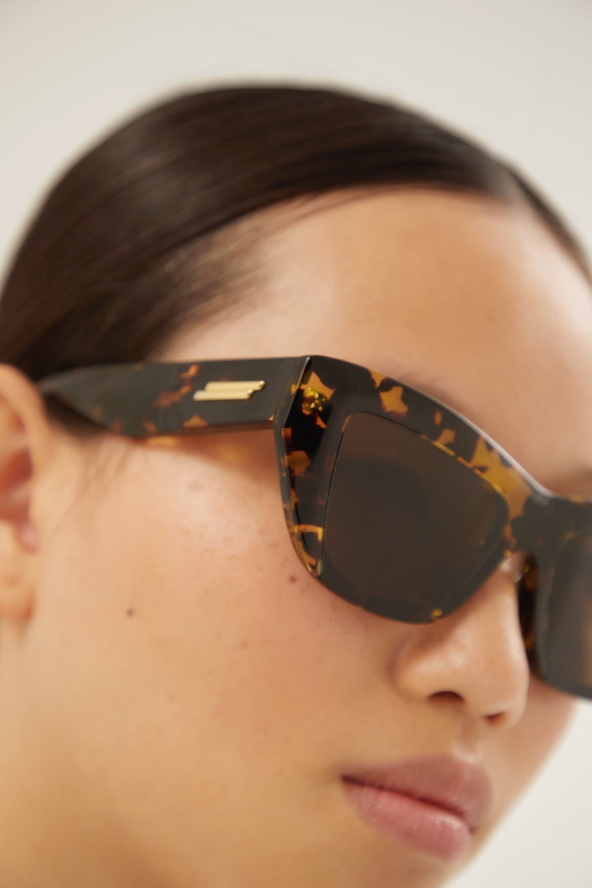 Bottega Veneta havana cat eye geometrical sunglasses