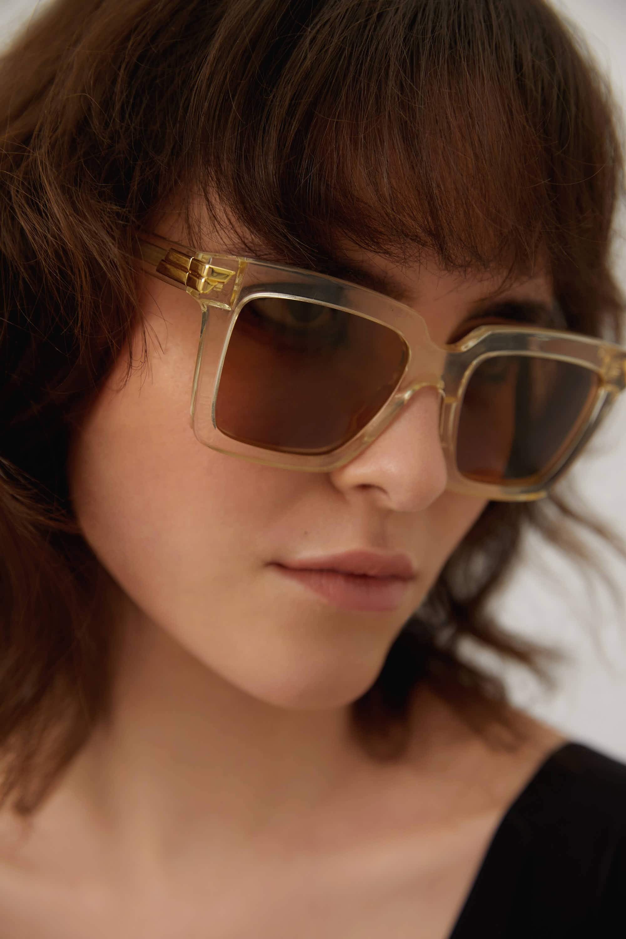 Bottega Veneta iconic squared crystal acetate sunglasses