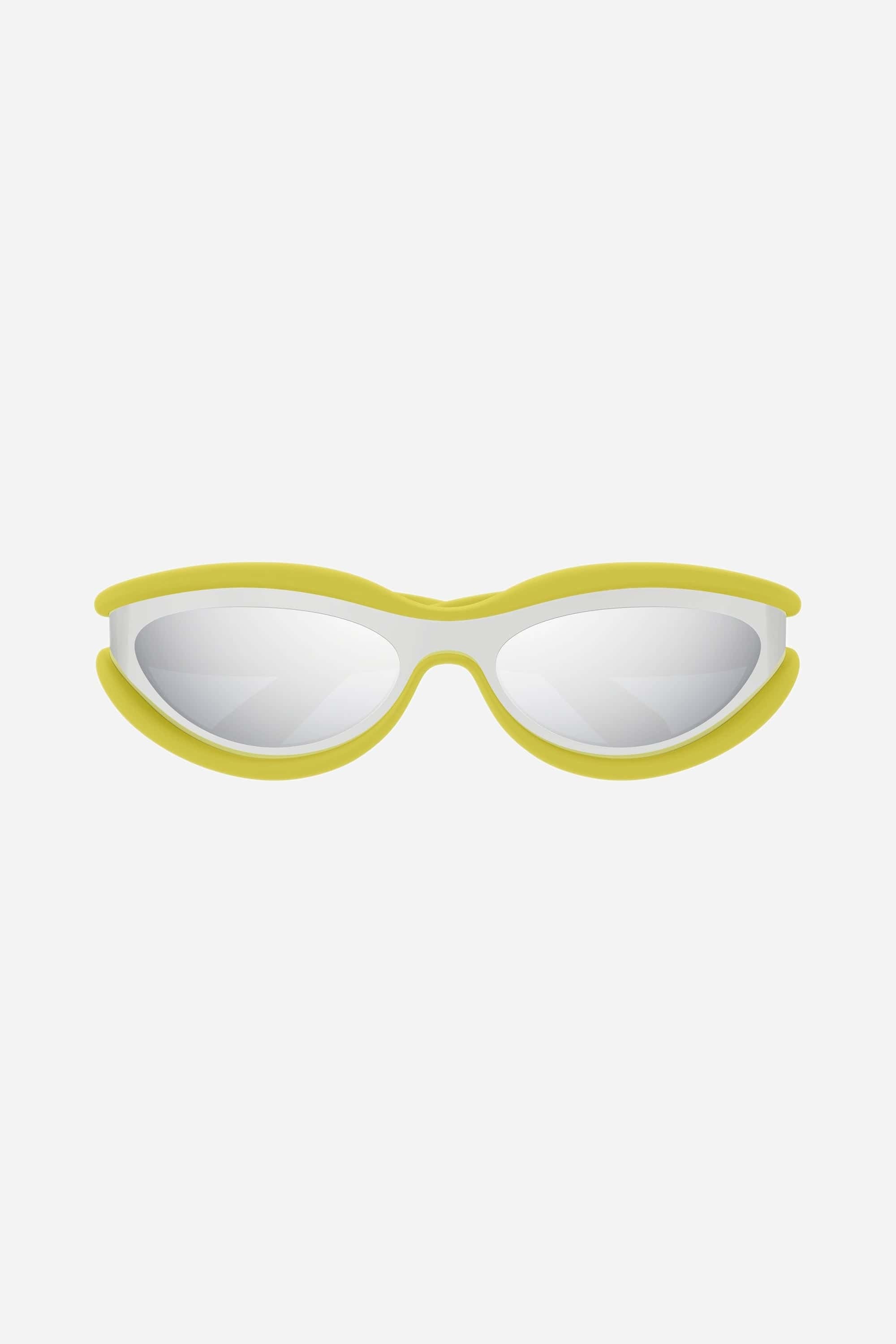 Bottega Veneta lime rubberized sunglasses