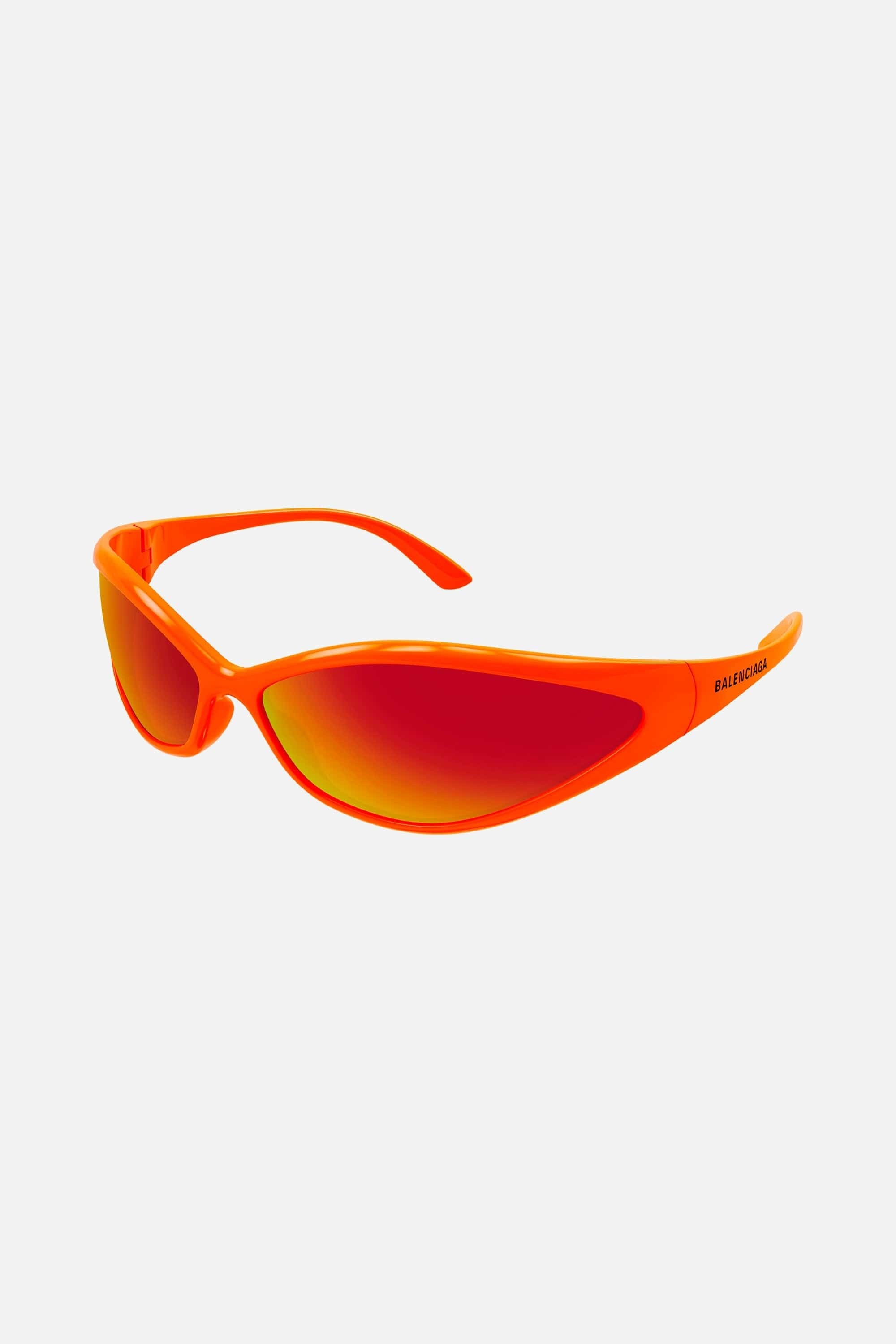 Balenciaga 90S oval sunglasses in fluo orange