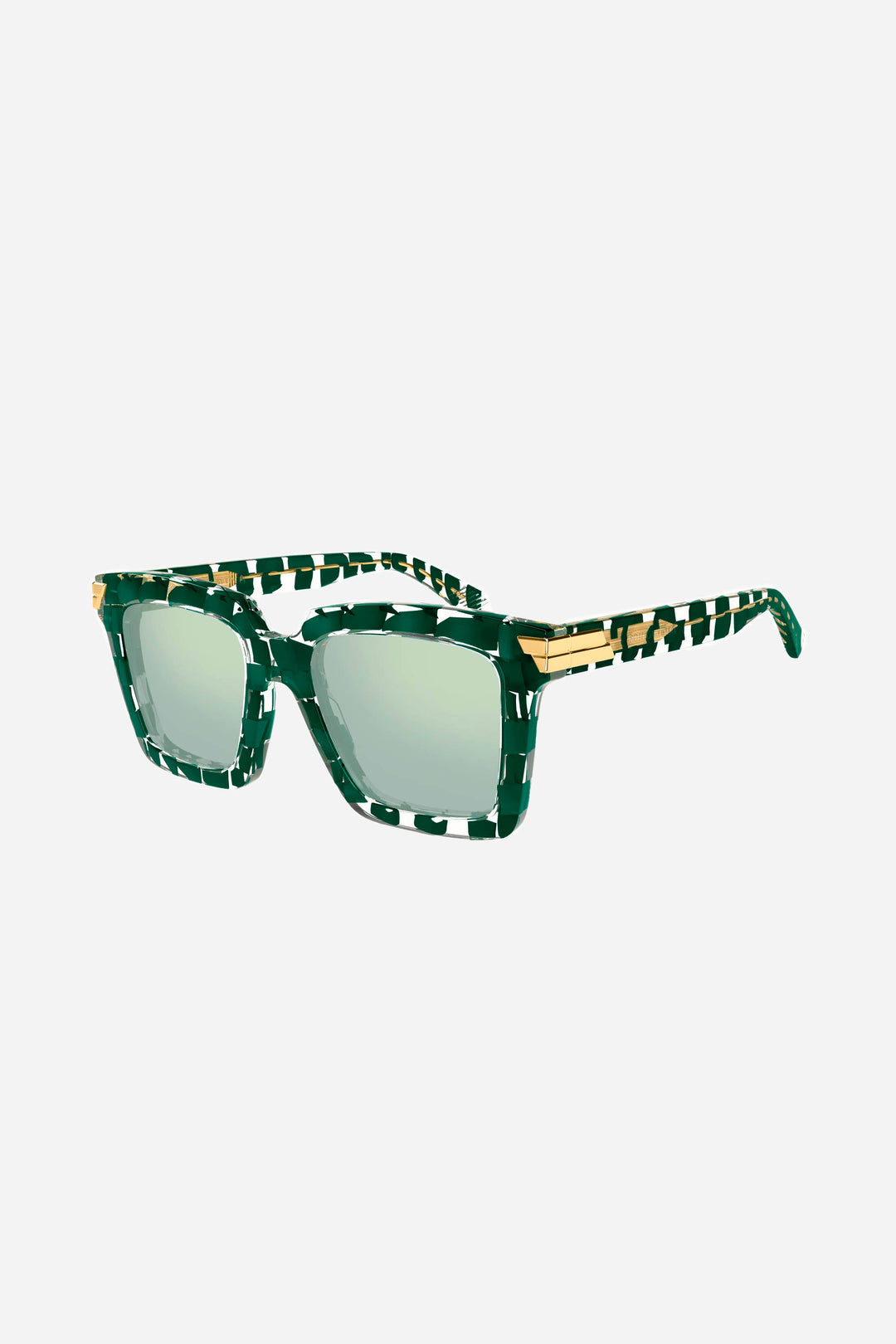 Bottega Veneta iconic squared green acetate sunglasses