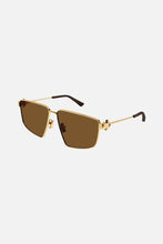 Load image into Gallery viewer, Bottega Veneta caravan gold and brown sunglasses
