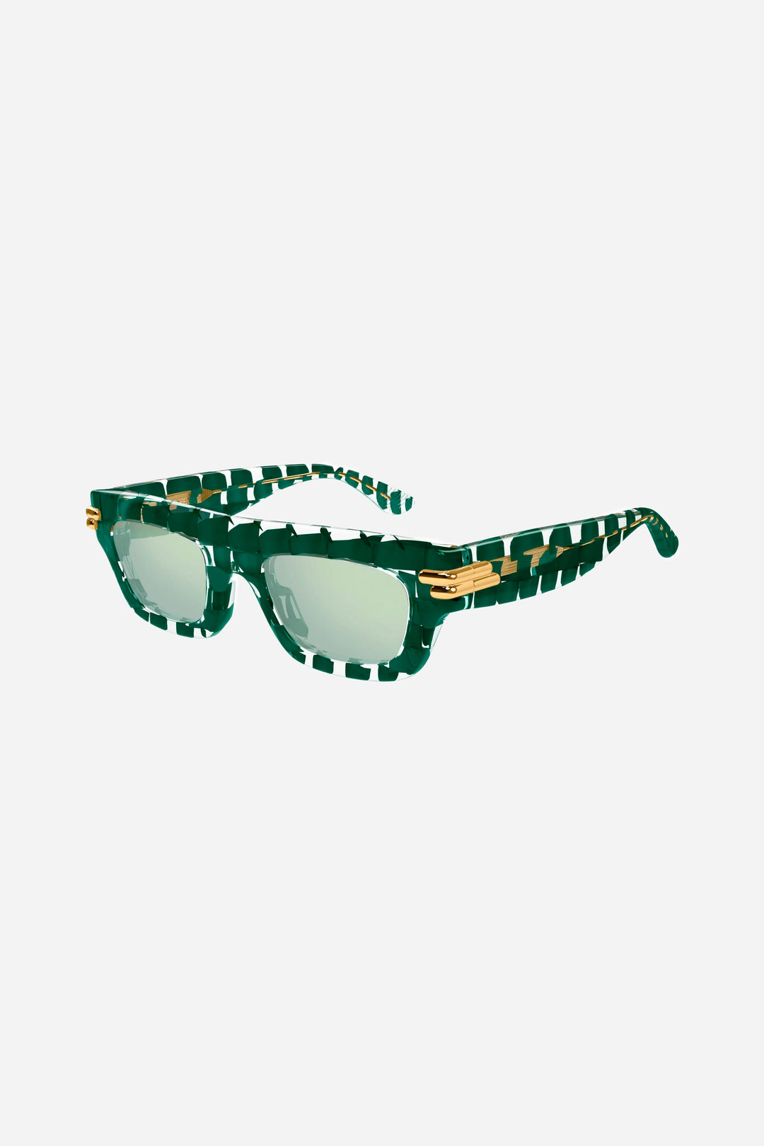 Rectangular green Unisex sunglasses with green lense