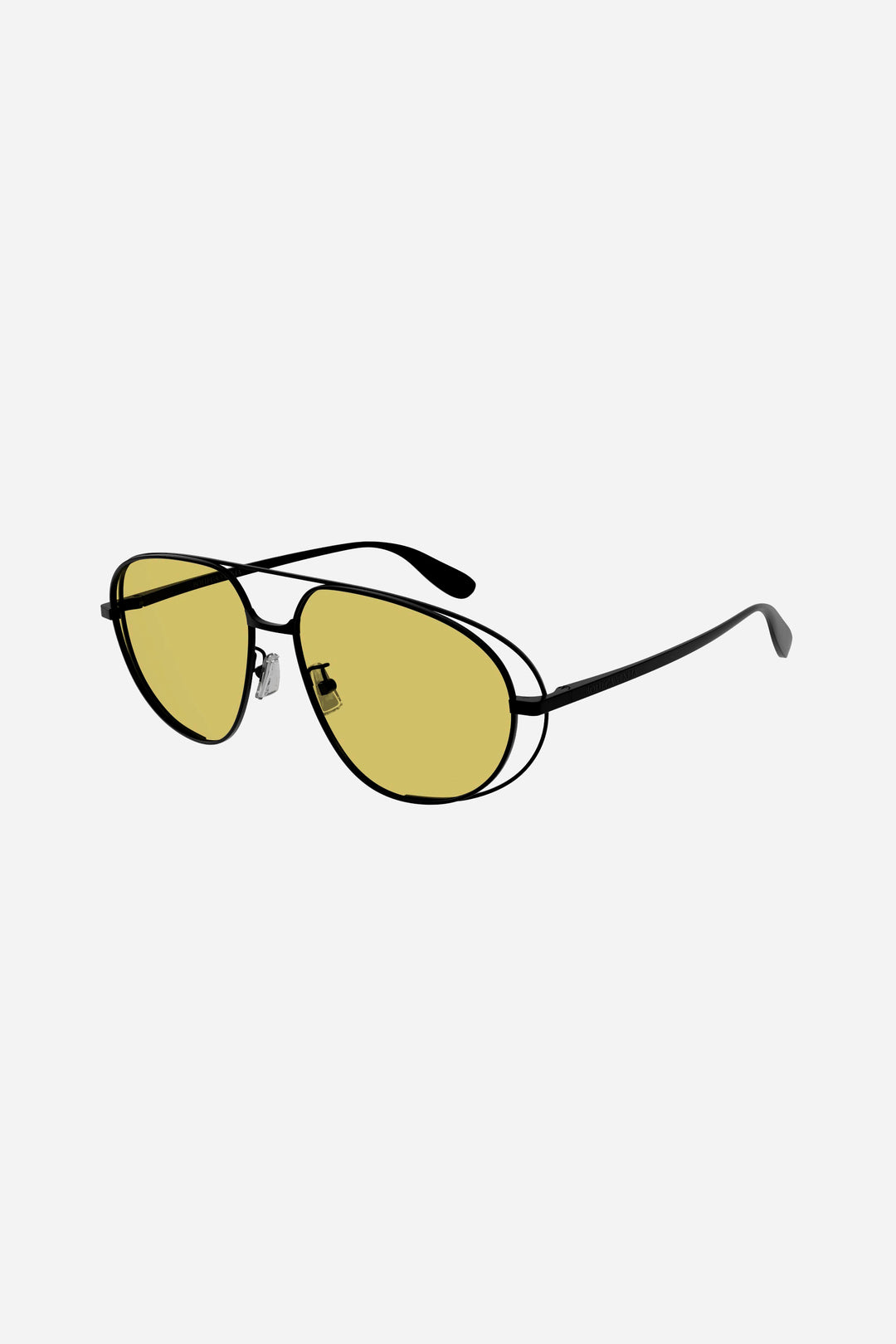 Unisex black and yellow pilot sunglasses