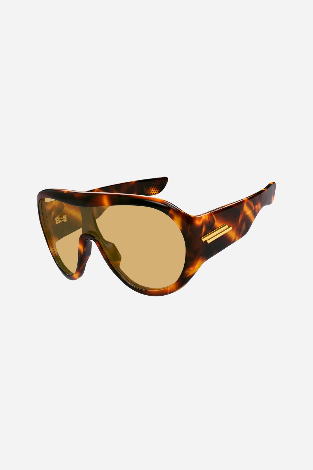 Havana unisex Bottega Veneta sunglasses with yellow lense