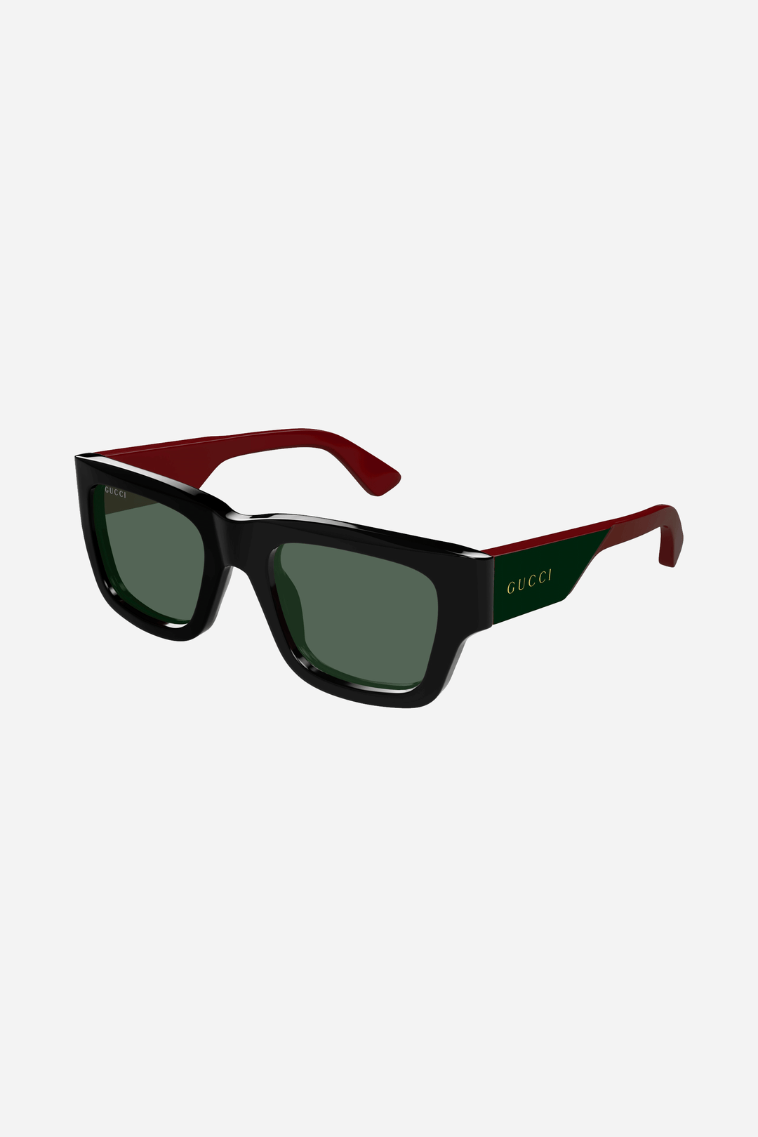 Black and green Gucci sunglasses with gold logo